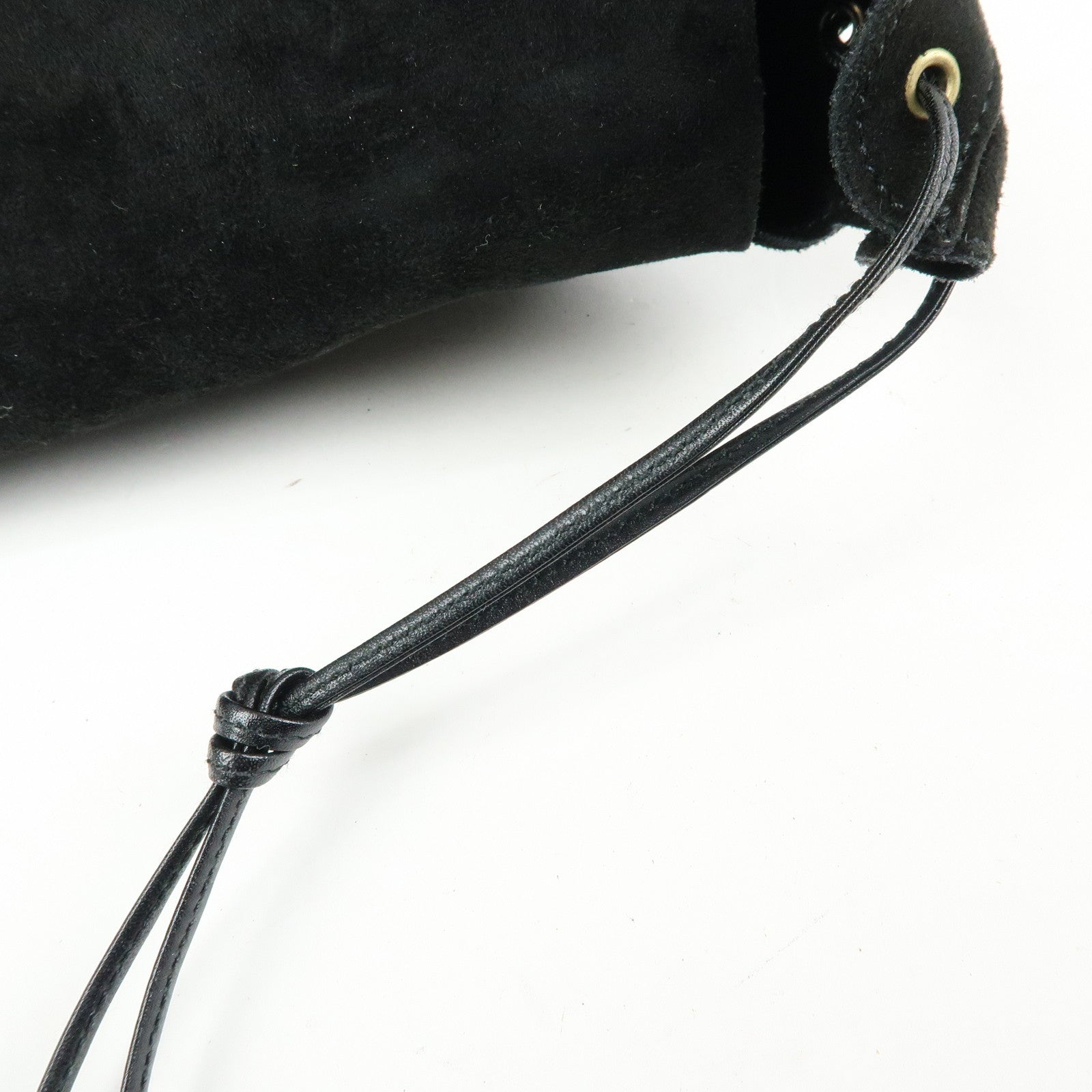 GUCCI Heart Suede Leather Shoulder Bag Crossbody Bag Black 95107