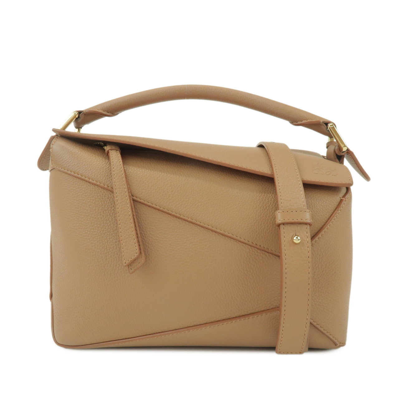 LOEWE Anagram Calf Leather Puzzle Bag Small 2Way Shoulder Bag Beige