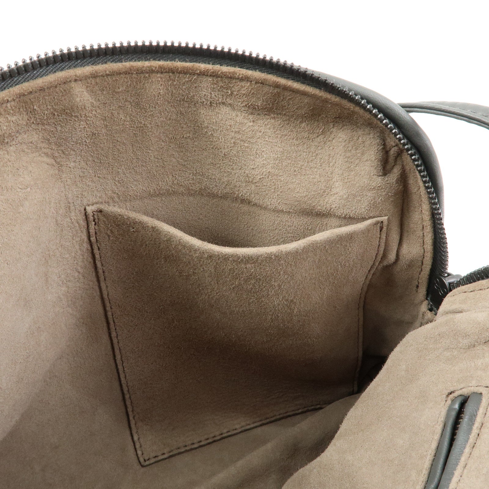 BOTTEGA VENETA Nodini Intrecciato Leather Shoulder Bag Gray 245354