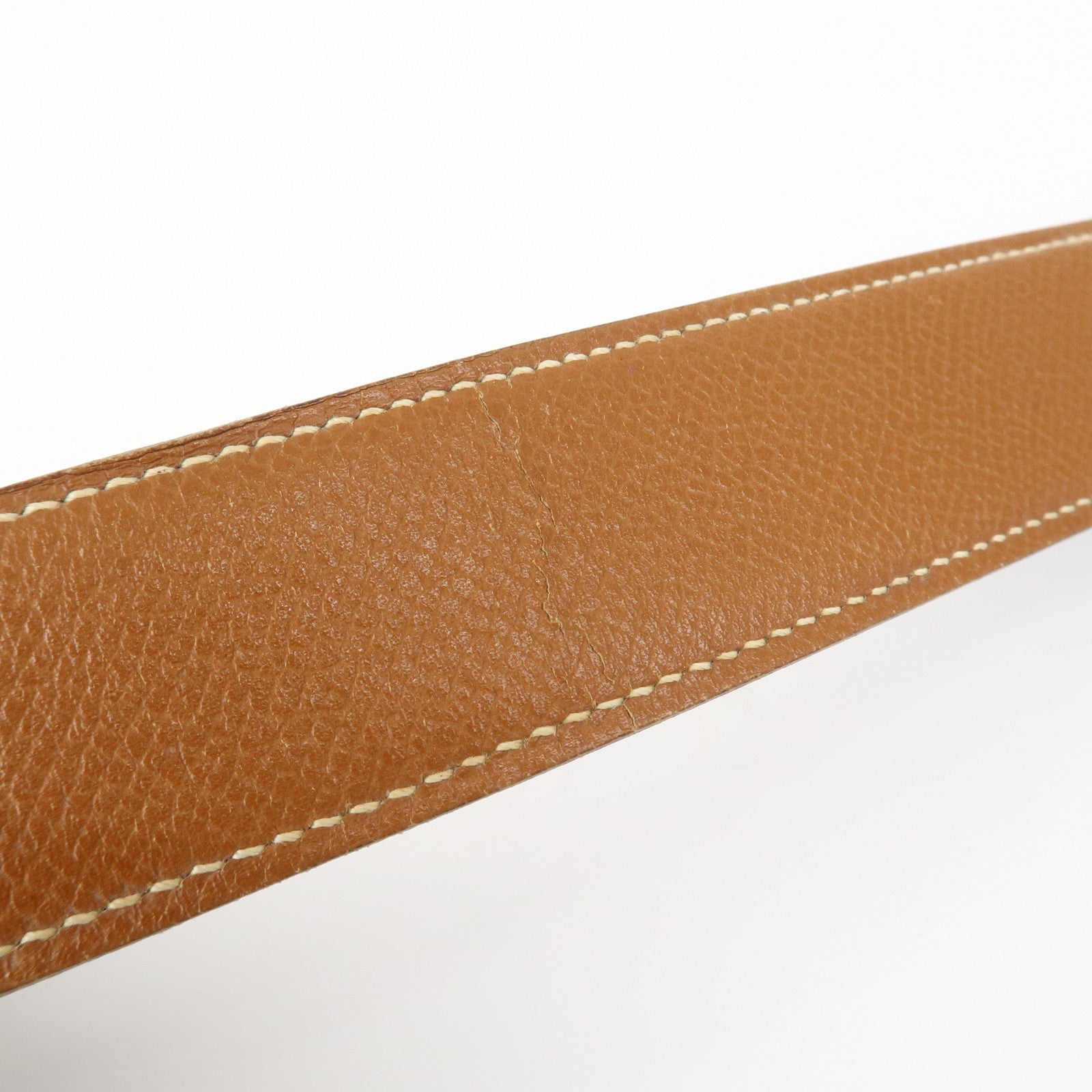 HERMES Leather H Buckle Reversible Constance Belt C Stamped