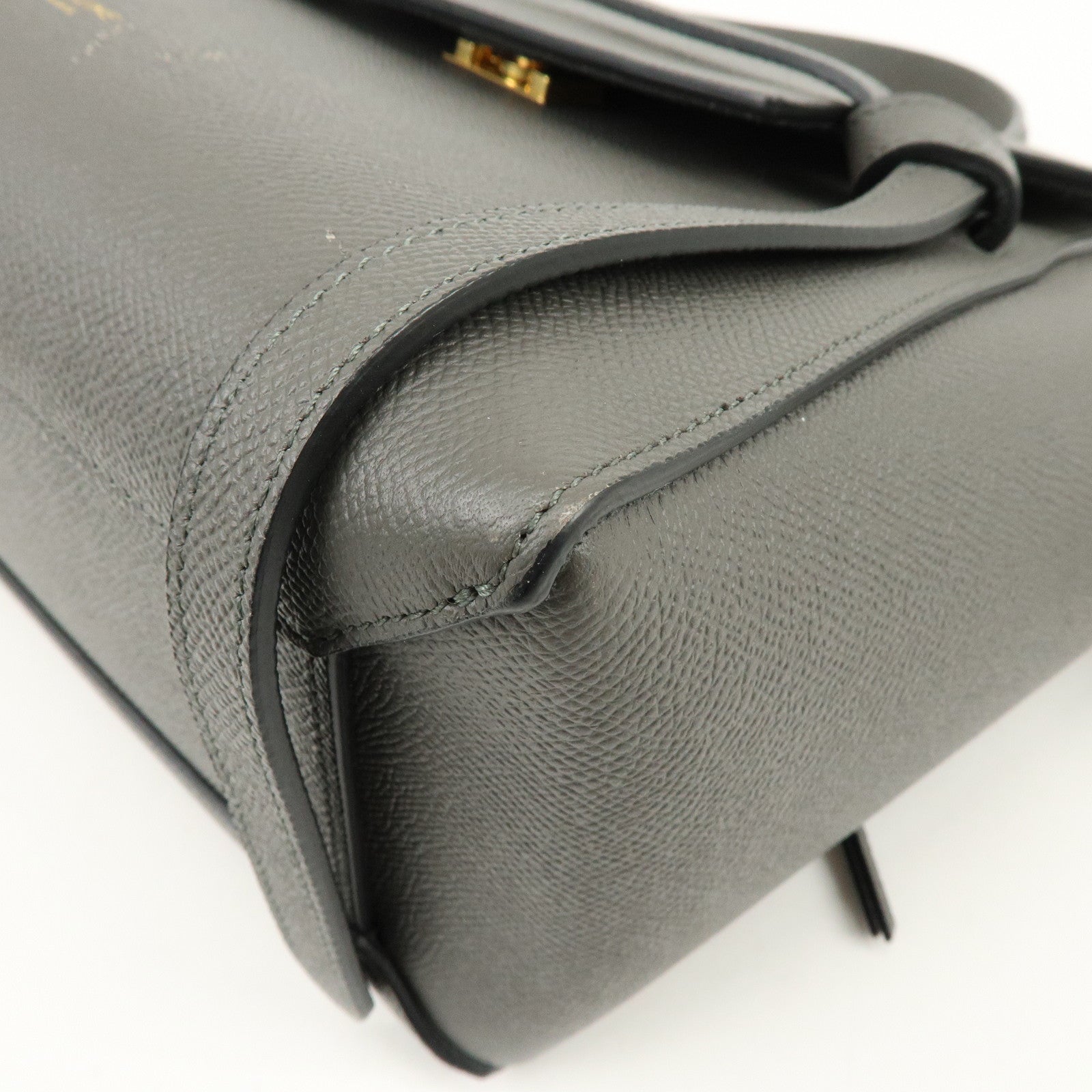 CELINE Belt Bag Leather 2Way Bag Shoulder Bag Hand Bag Gray