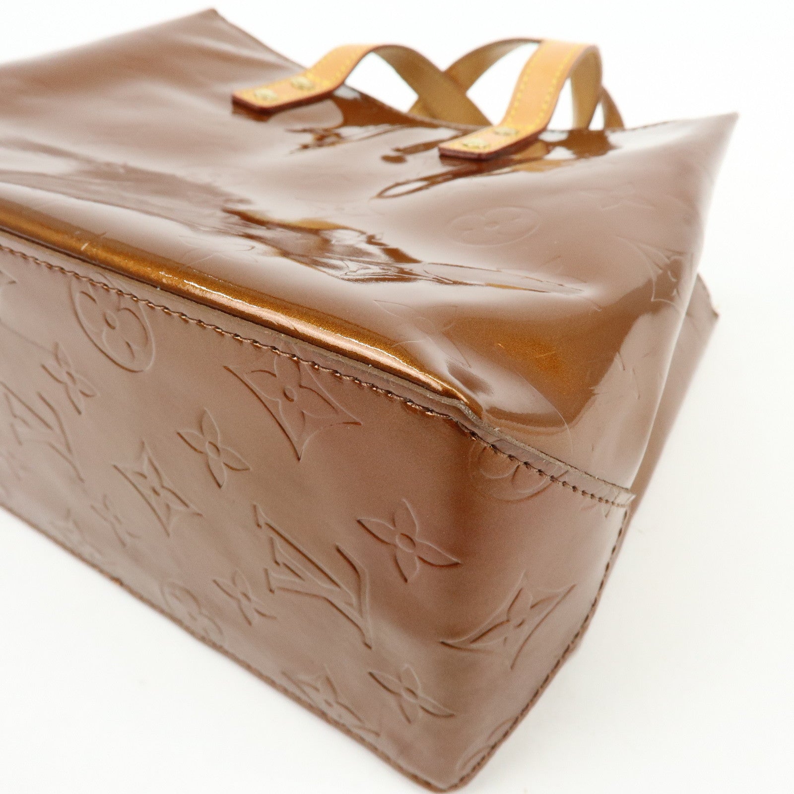 Louis Vuitton Monogram Vernis Reade PM Hand Bag Bronze M91146