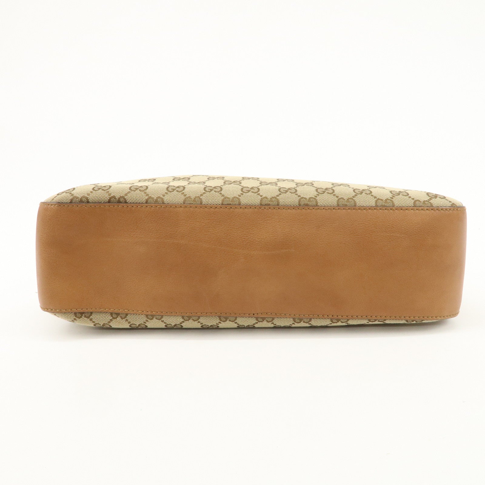 GUCCI Marrakech GG Canvas Leather Shoulder Bag Beige Brown 257026 Used