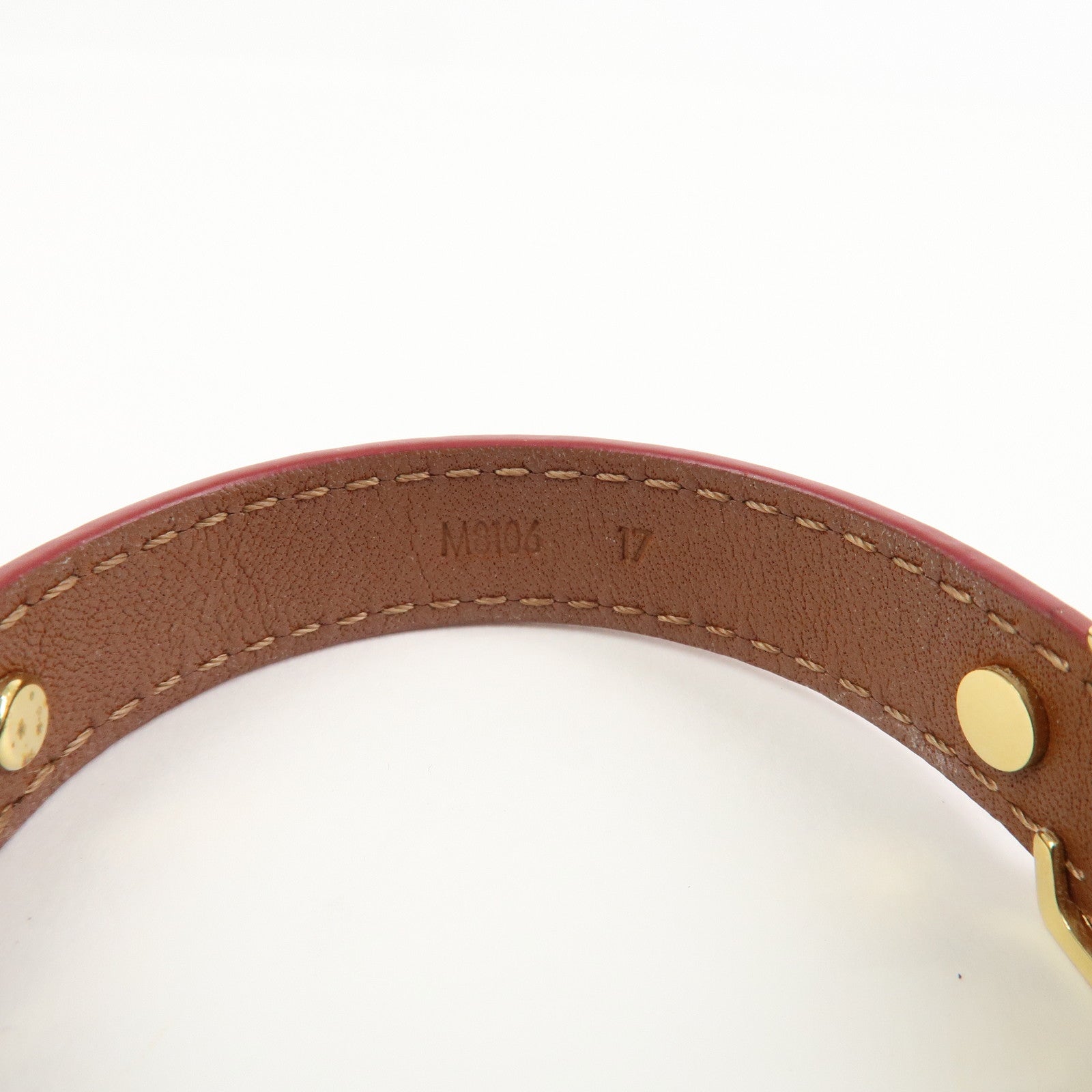 Louis Vuitton Iconic Leather Metal Bracelet Rouge Red M8106