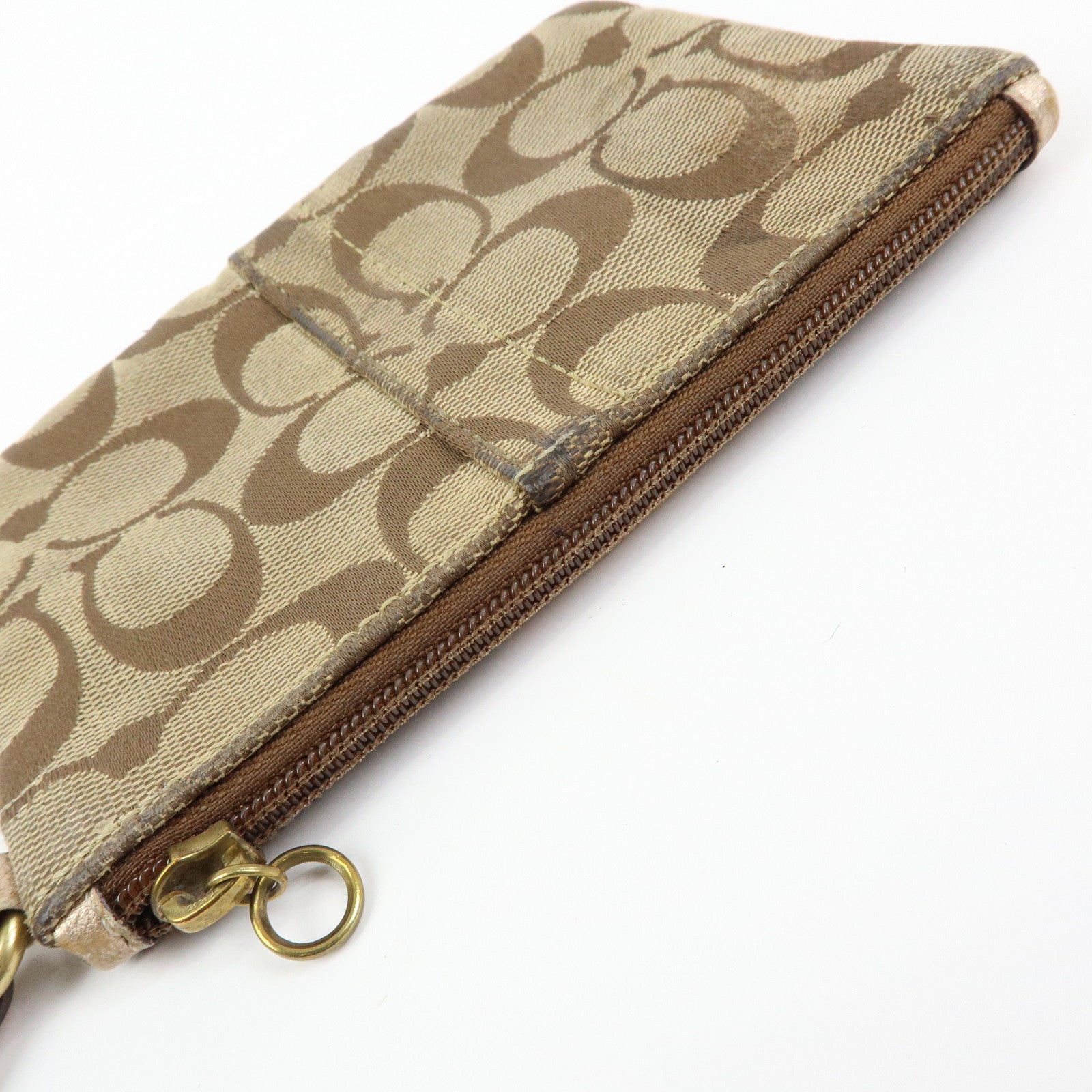 COACH Set of 3 Signature PVC Canvas Leather Key Case Pouch