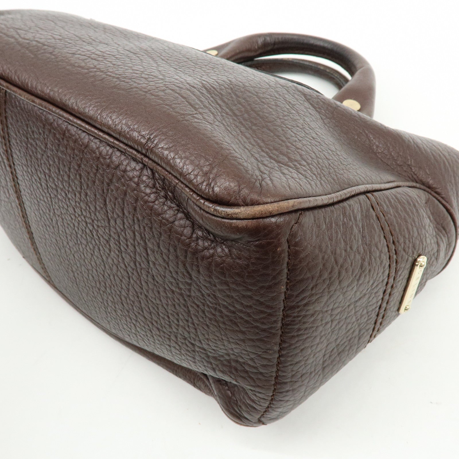 CELINE Macadam Leather Boogie Bag Hand Bag Burgundy