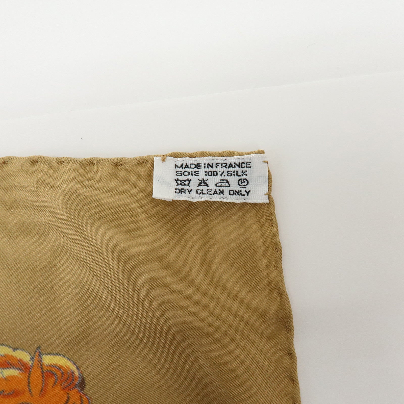 HERMES Carre 90 Silk 100% Scarf LA PROMENADE DE LONGCHAMPS Brown