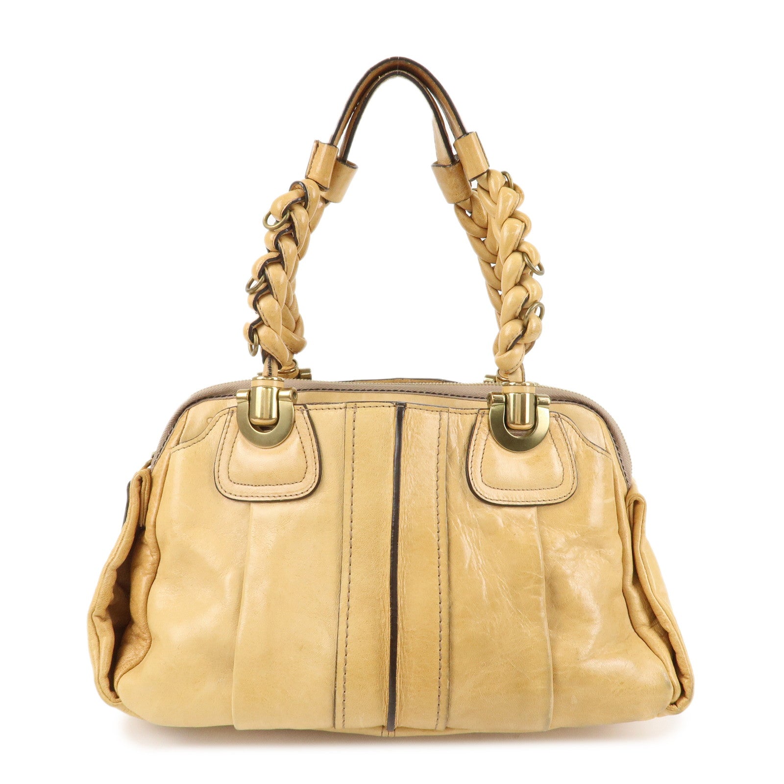 Chloe Heloise Shoulder Bag Hand Bag Beige Gold Hardware Used