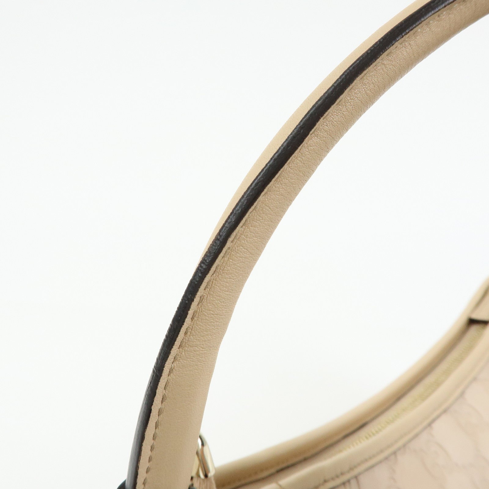 GUCCI Abbey Guccissima Leather Hand Bag Shoulder Bag Beige 130939