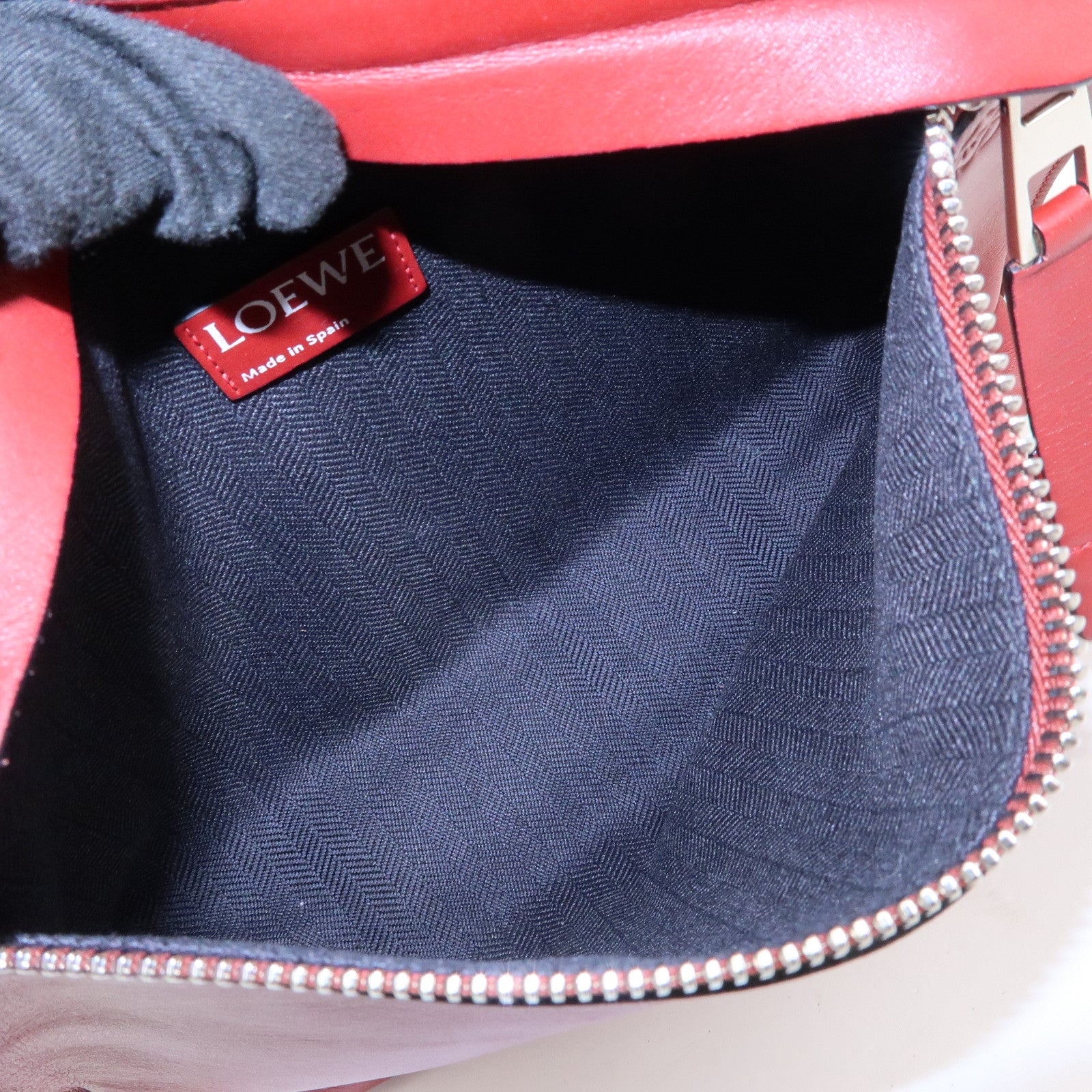 LOEWE Anagram Leather Pouch Clutch Bag Bordeaux Red