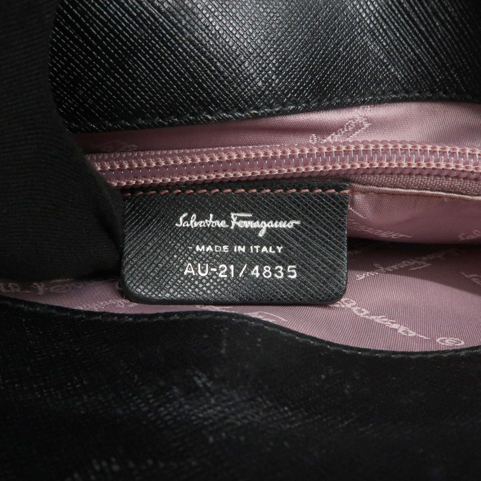 Ferragamo Gancini Leather Shoulder Bag Hand Bag Black Silver HDW