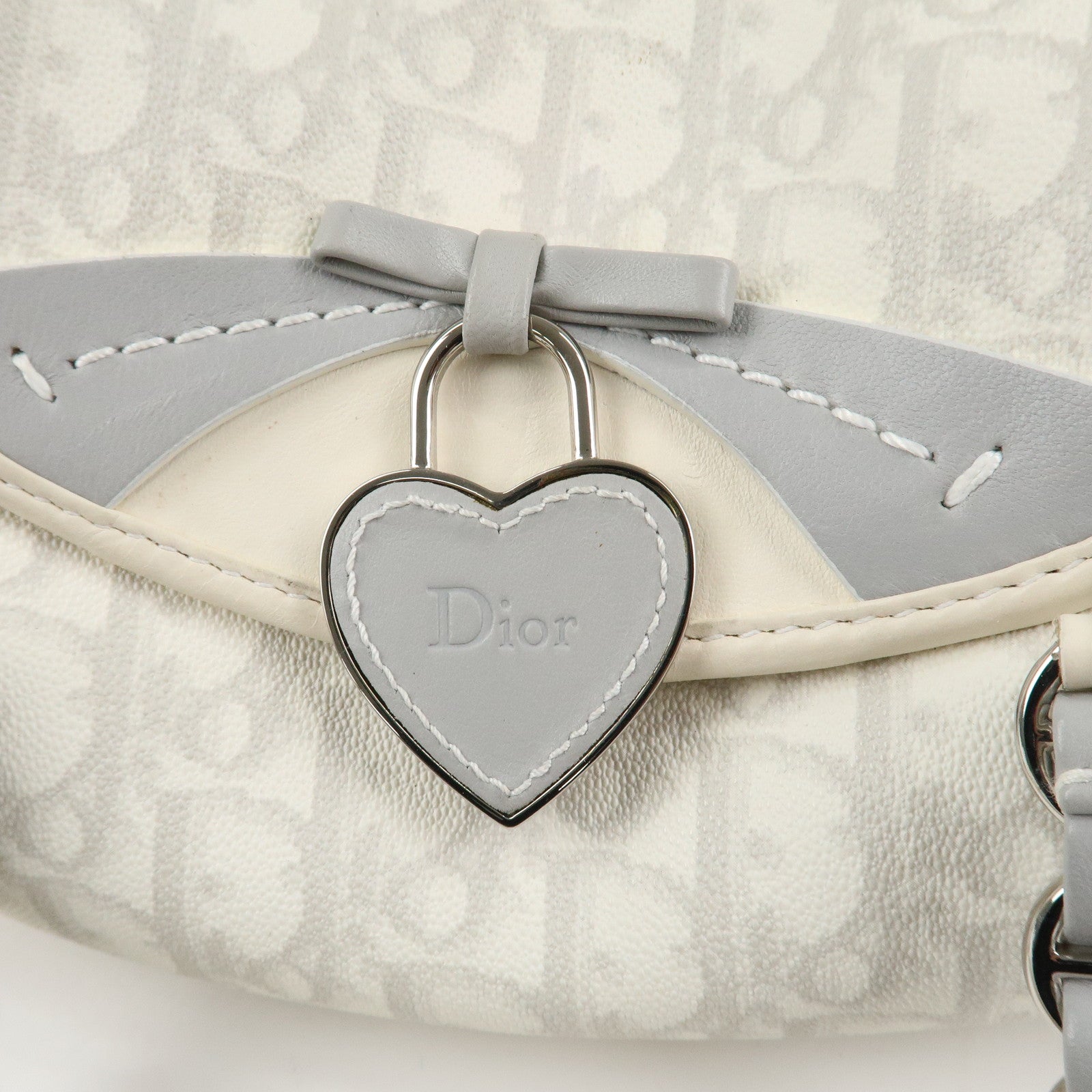 Christian Dior Trotter Romantic Heart PVC Leather Hand Bag 01-RU-0037 Used