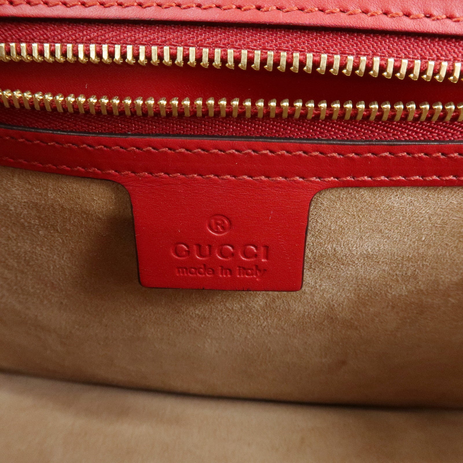 GUCCI Sylvie Sherry Leather Shoulder Bag Ribbon Red Navy 421882
