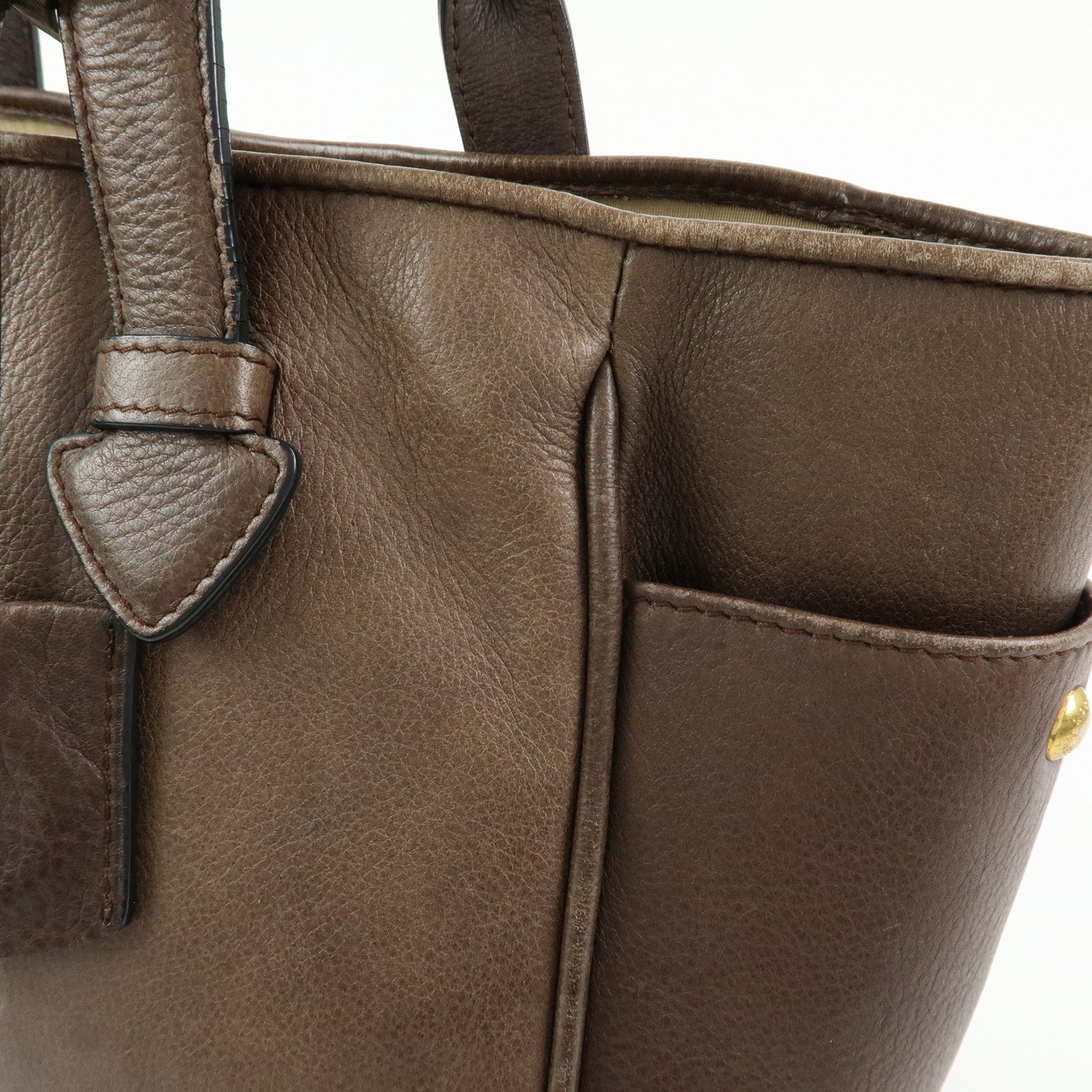LOEWE MADRID1846 Leather Tote Bag Hand Bag Brown