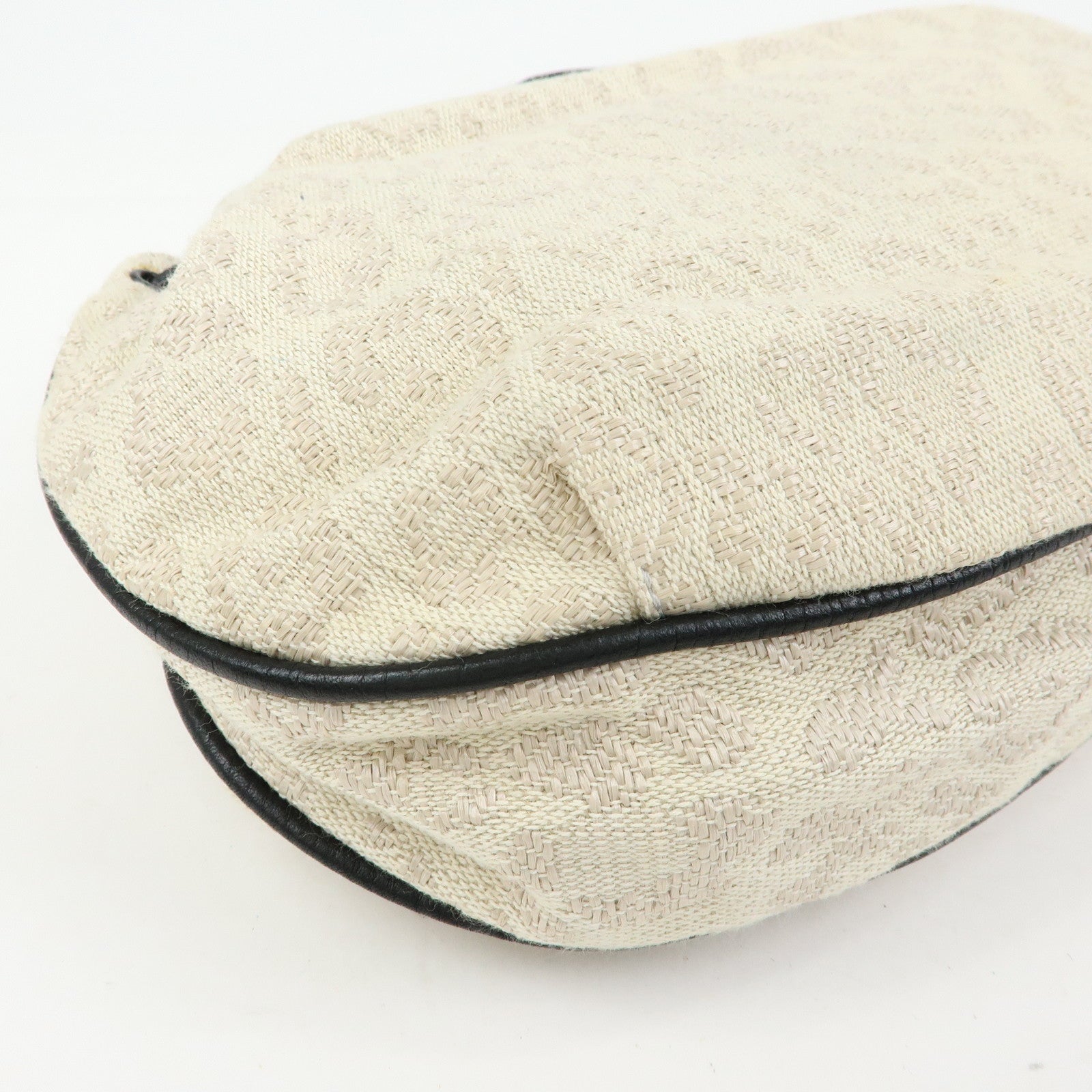 Chloe See By Chloe Canvas Leather Shoulder Bag Ivory Black