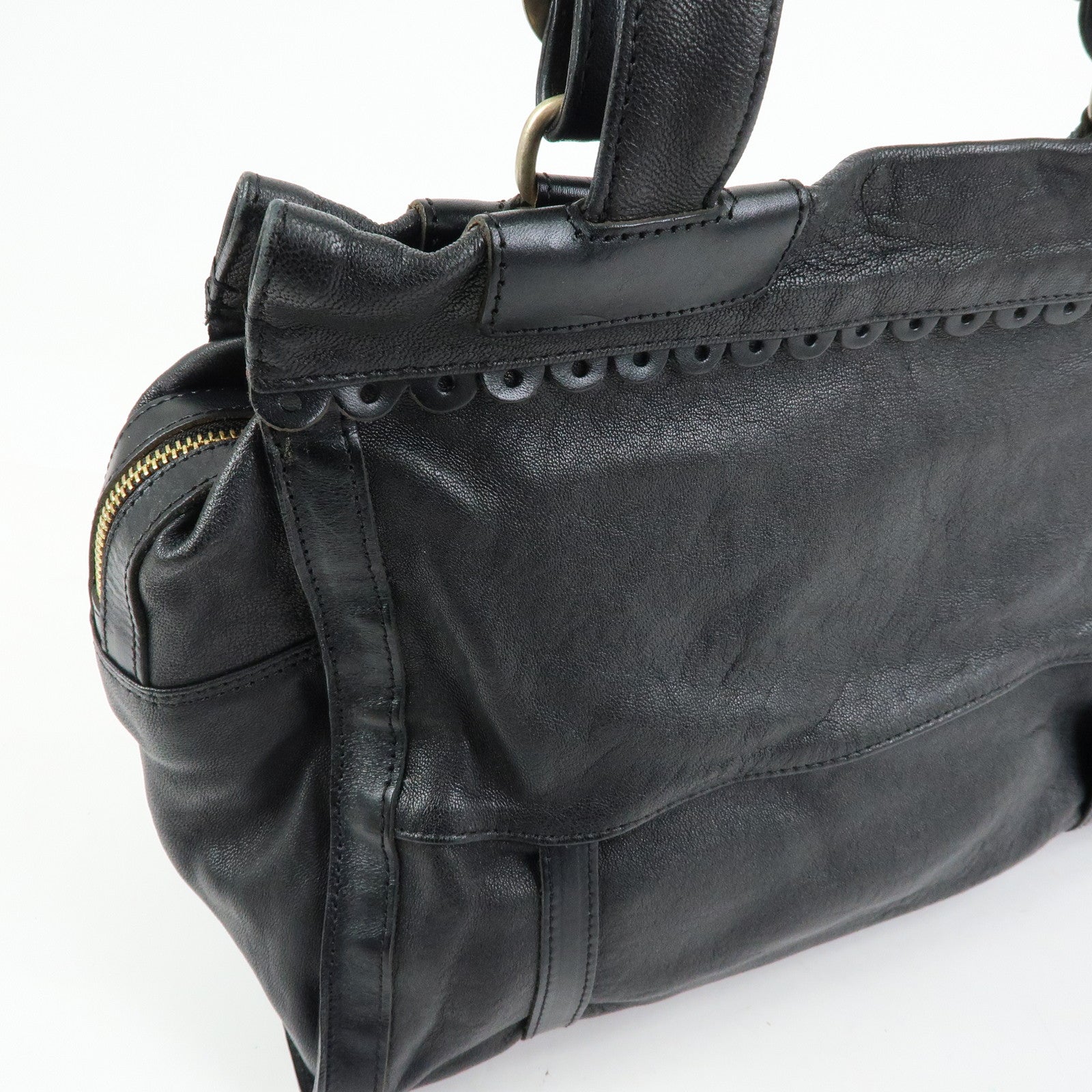 Chloe See by Chloe Leather Tote Bag Hand Bag Shoulder Bag Black