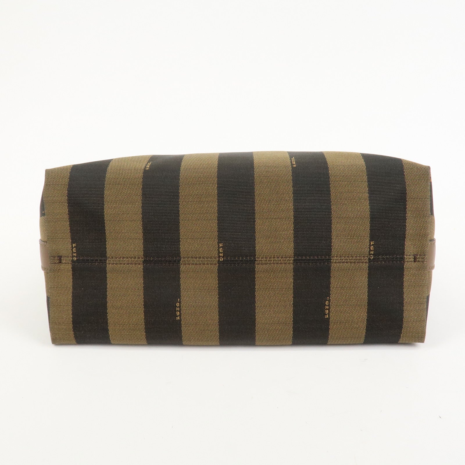 FENDI Pecan Canvas Leather Shoulder Bag Brown Black 8BR669