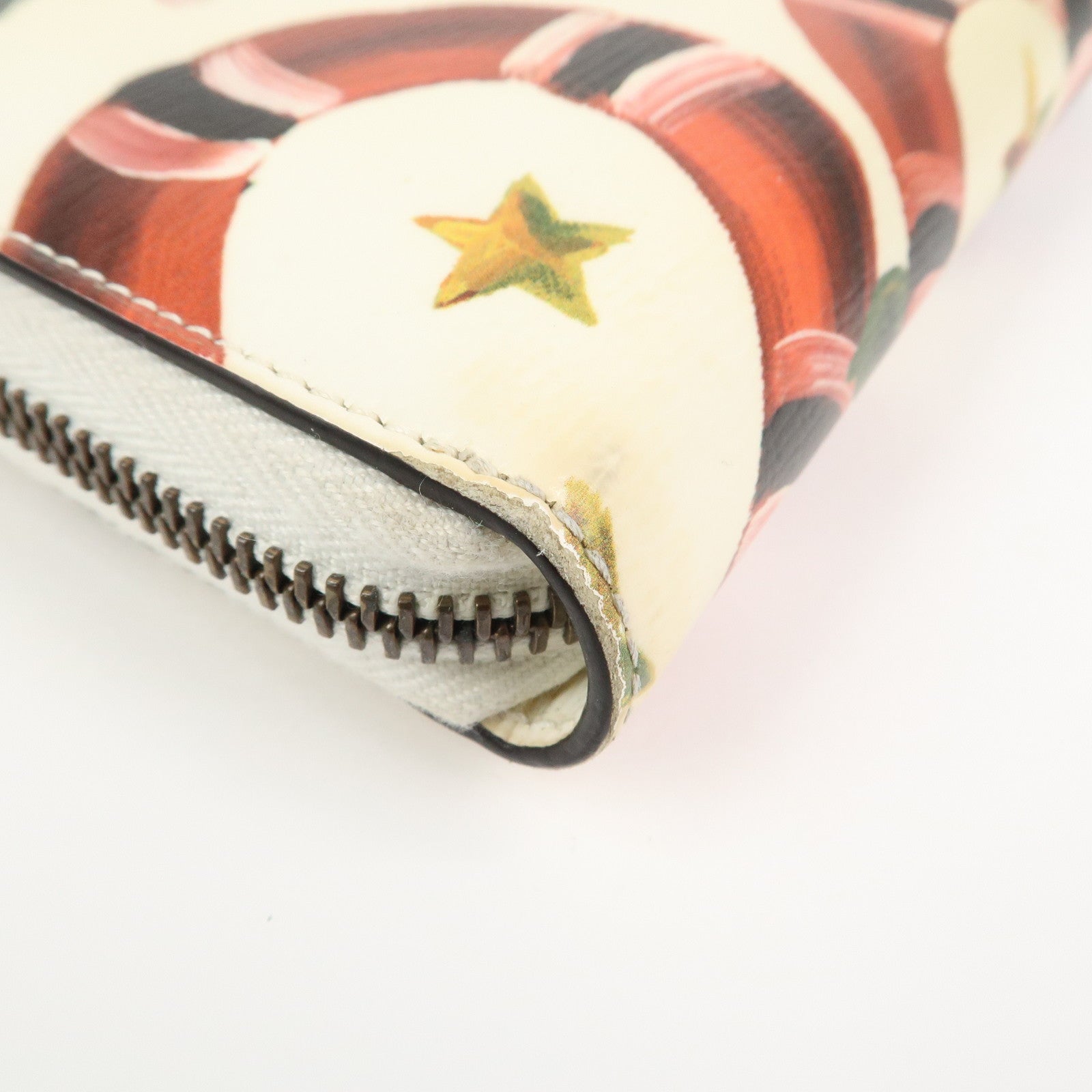 GUCCI Leather Round Zippy Long Wallet White 410102