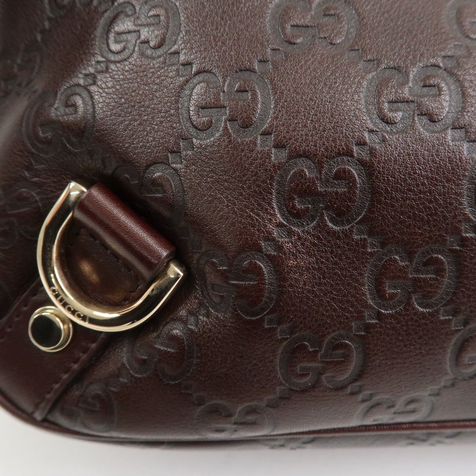 GUCCI Abbey Guccissima Leather Shoulder Bag Dark Brown 130738