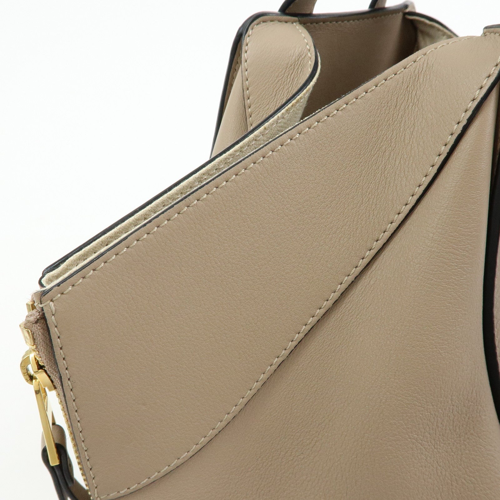 LOEWE Anagram Hammock Small Leather Shoulder Crossbody Bag Greige