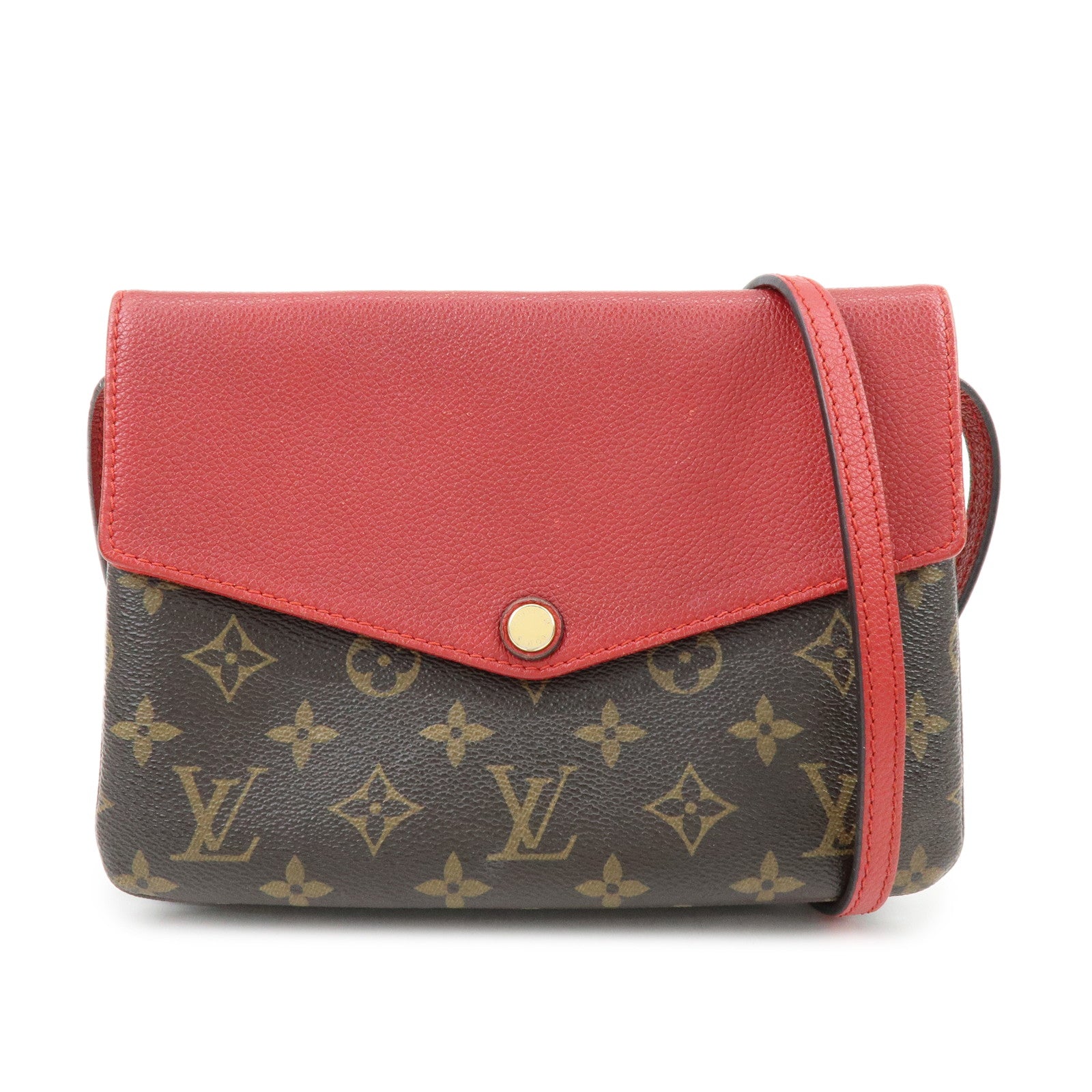 Louis Vuitton Monogram Twice Shoulder Crossbody Bag Cerise M50184