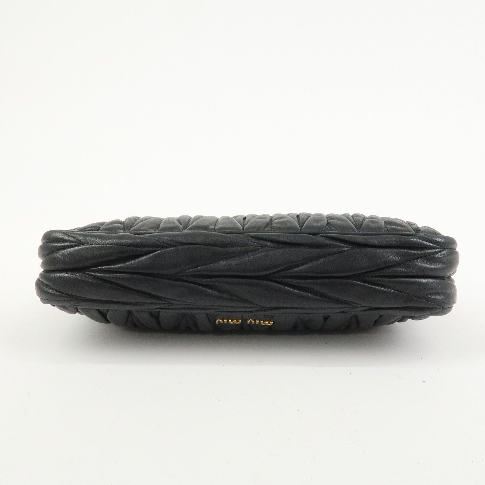 MIU MIU Matelasse Leather Shoulder Bag Hand Bag Black