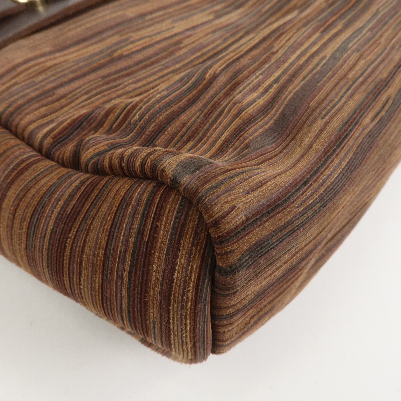 HERMES Cabas PM Airline Toile Officier Leather Shoulder Bag Brown