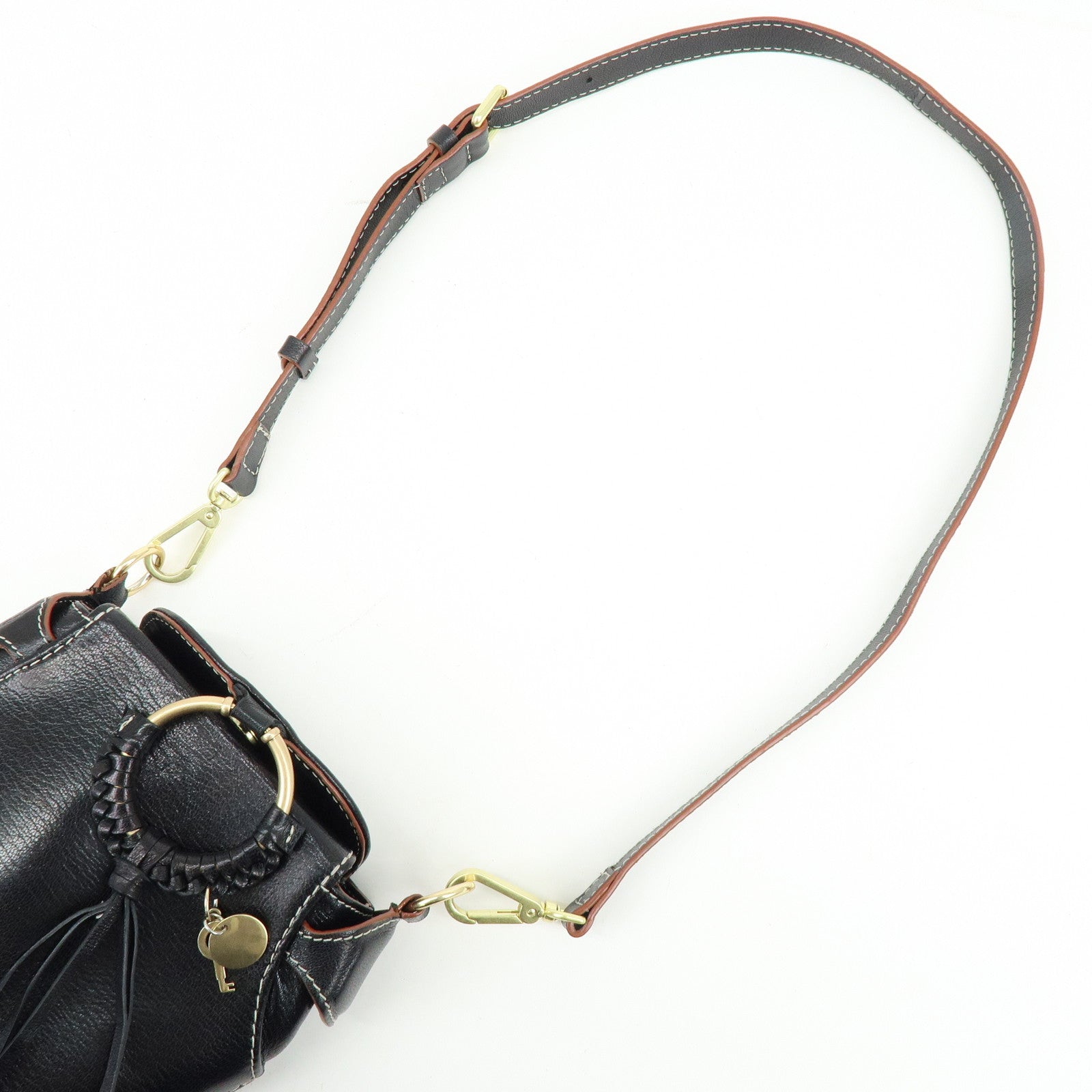 Chloe See by Chloe Leather Shoulder Crossbody Bag Black