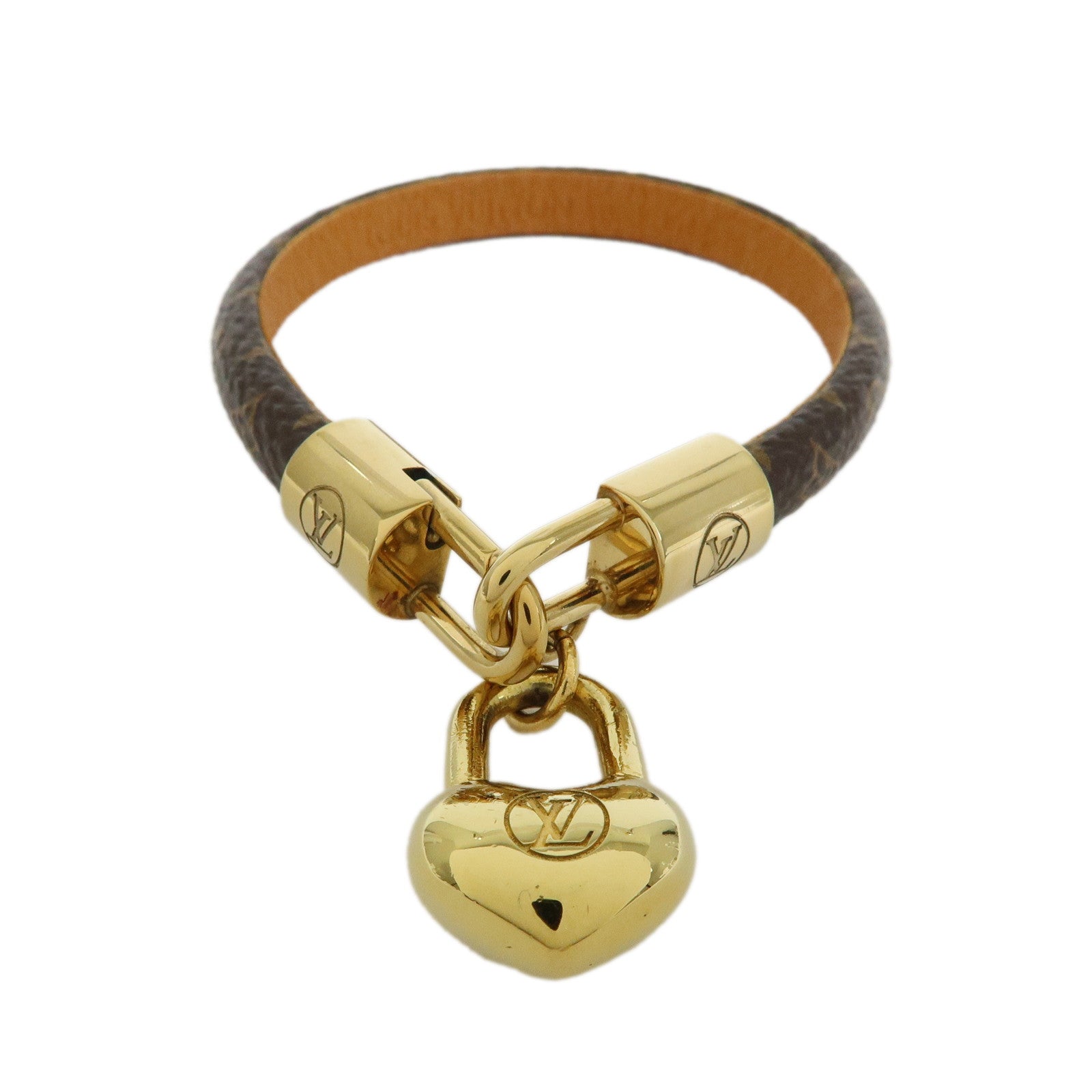 Louis Vuitton Monogram Bracelet Crazy In Lock Size 17 Brown M6451