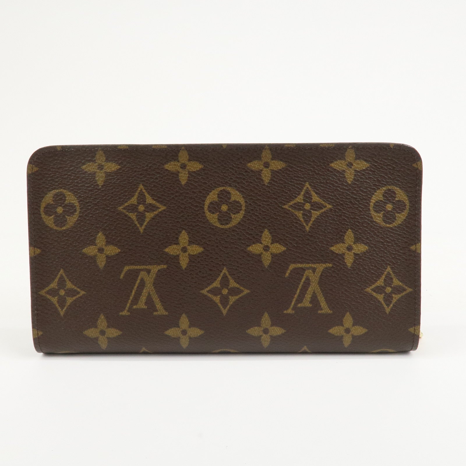 Loius Vuitton Monogram Porte Monnaie Zip Long Wallet Brown M61727