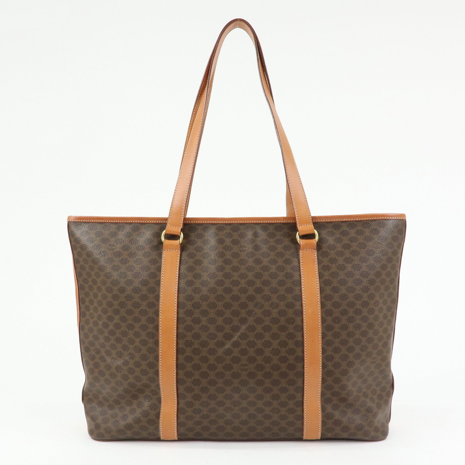 CELINE Macadam PVC Leather Tote Bag Shoulder Bag Brown