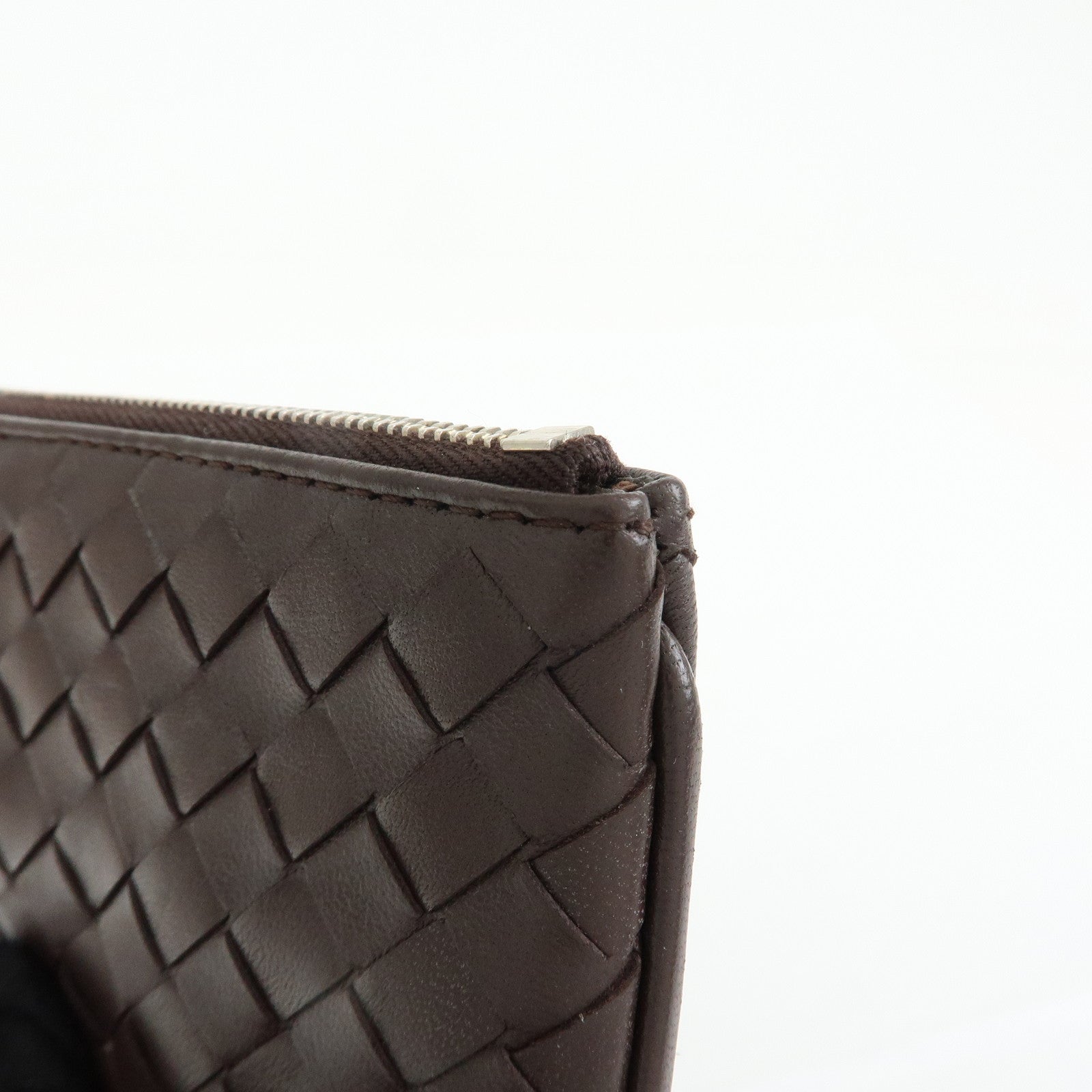 BOTTEGA VENETA Intrecciato Leather Coin Key Case Brown 131232