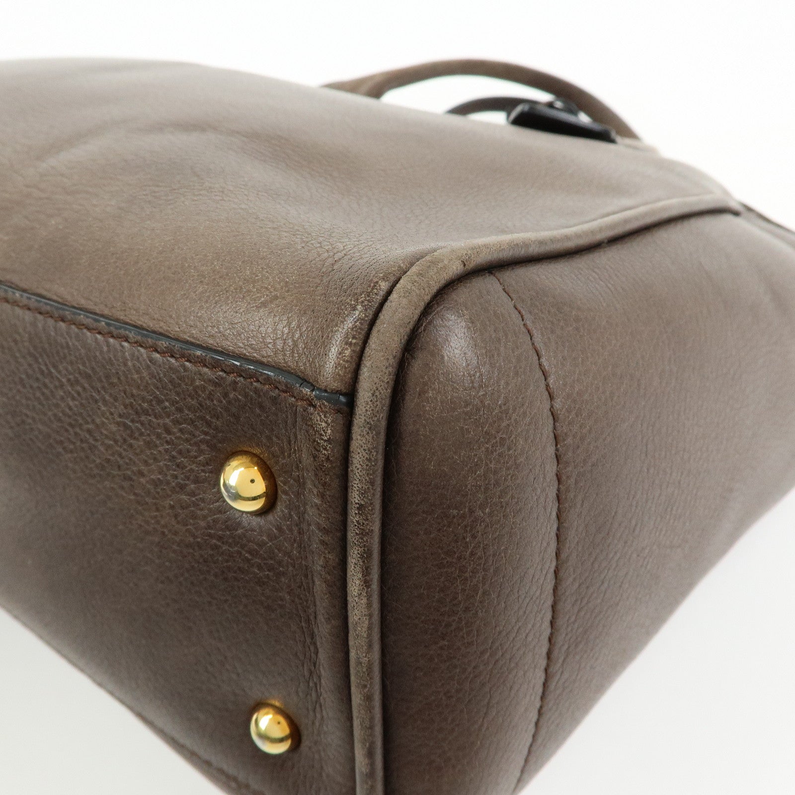 LOEWE MADRID1846 Leather Tote Bag Hand Bag Brown