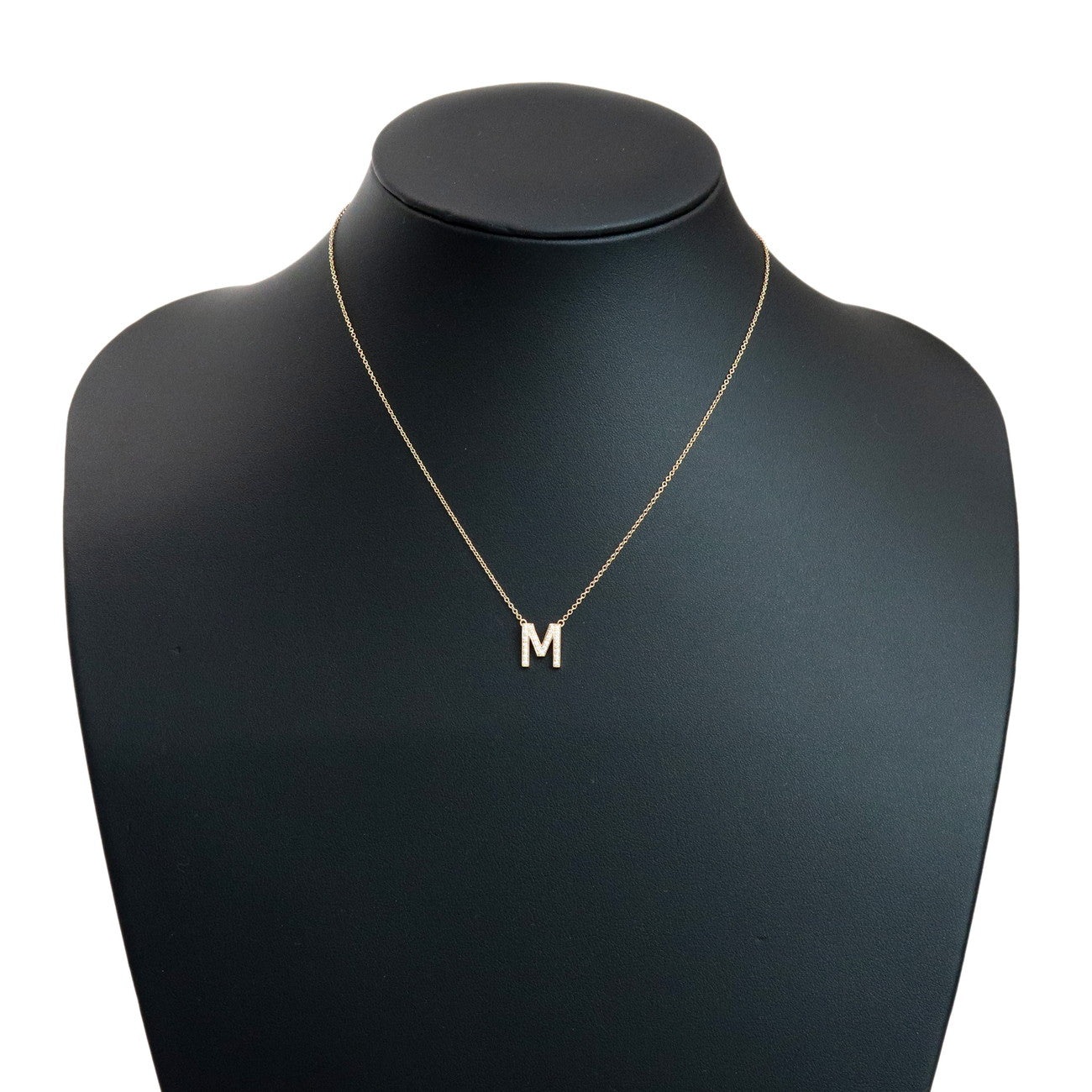 Tiffany & Co Letter Initial M Necklace K18PG 750PG Rose Gold