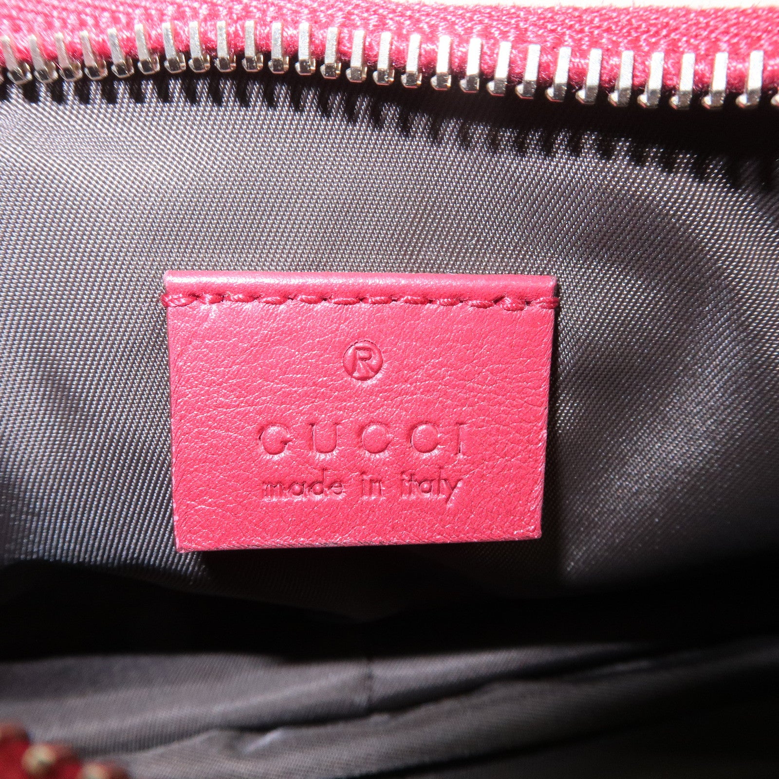 GUCCI Lovely Heart GG Monogram Canvas Leather Hand Bag Brown 245938