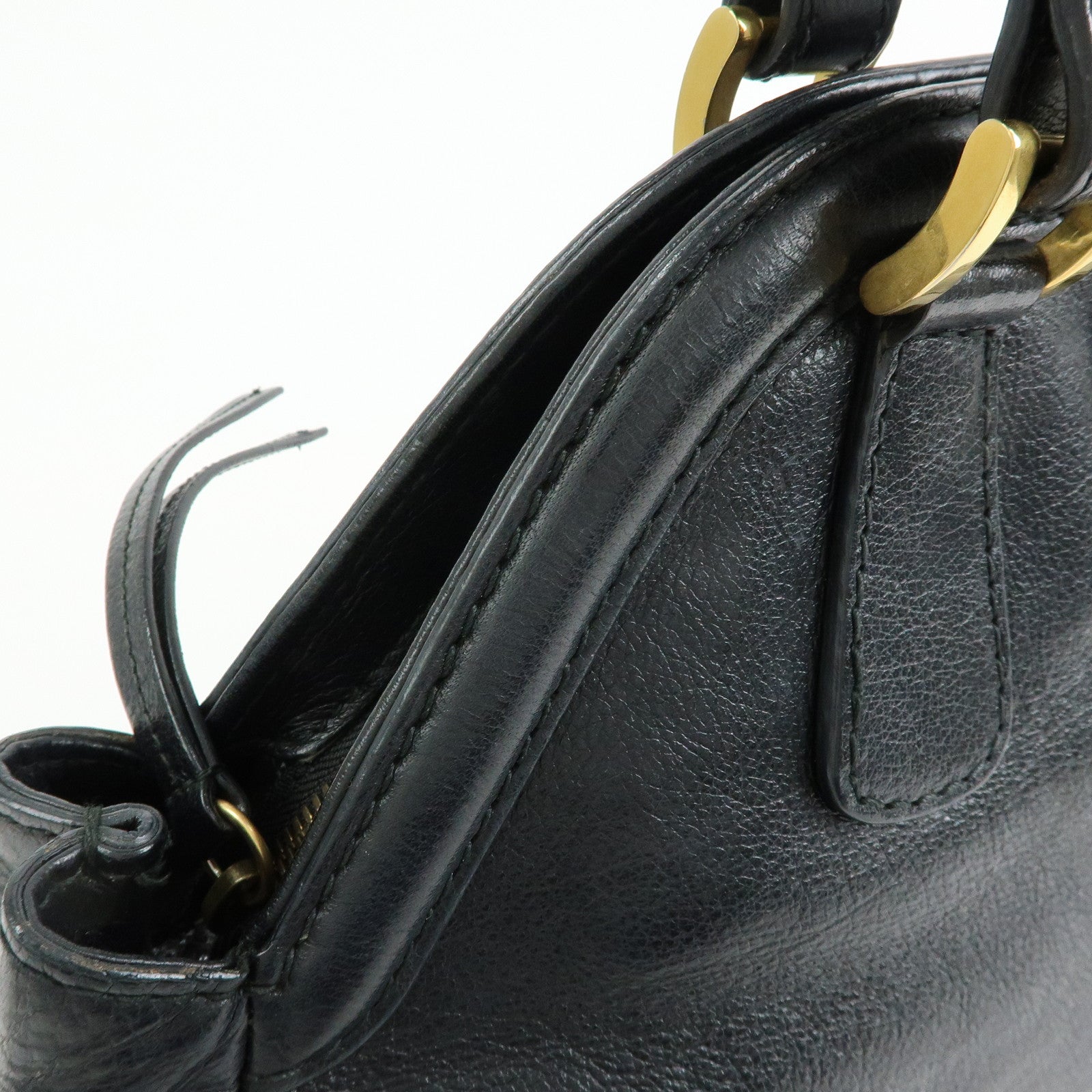 GUCCI GG Marmont Tiger Head Leather 2Way Bag Hand Bag Black 516459