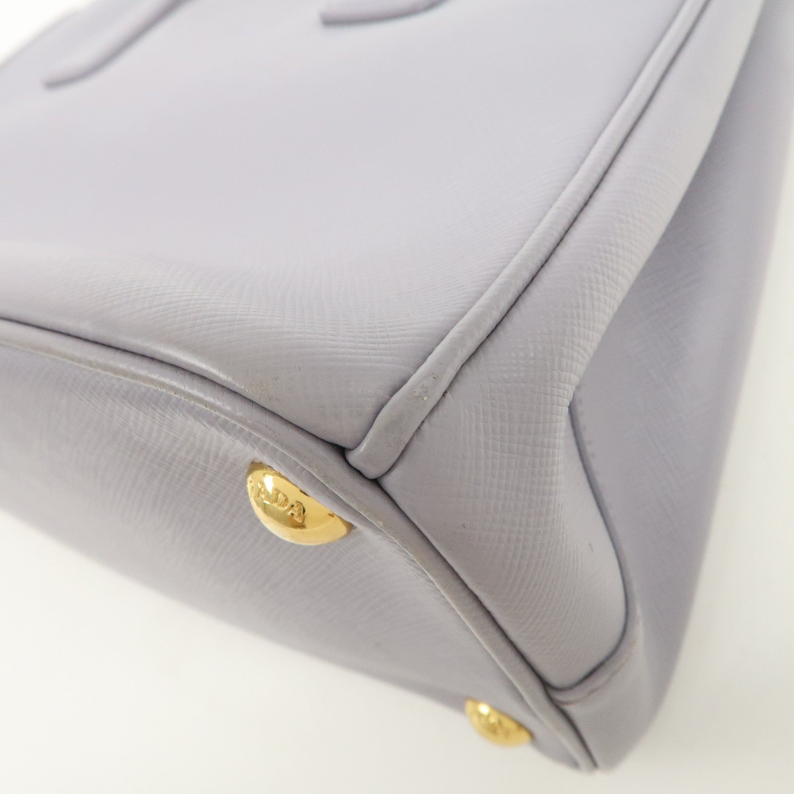 PRADA Traingle Logo Galleria 2Way Shoulder Hand Bag Lavender 1BA863