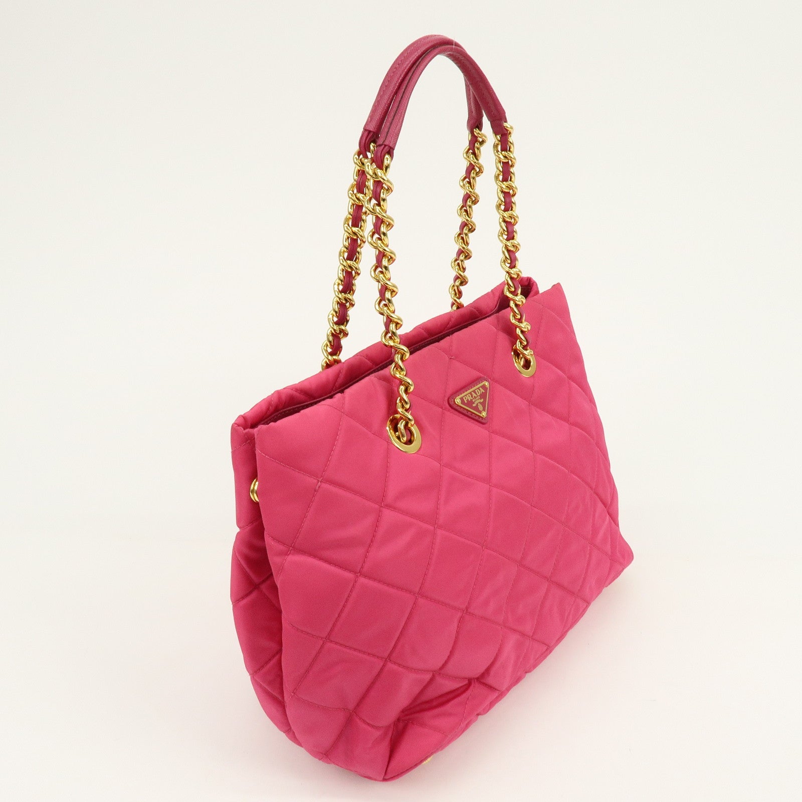 PRADA Triangle Logo Nylon 2Way Hand Bag Shoulder Bag Pink BN2740