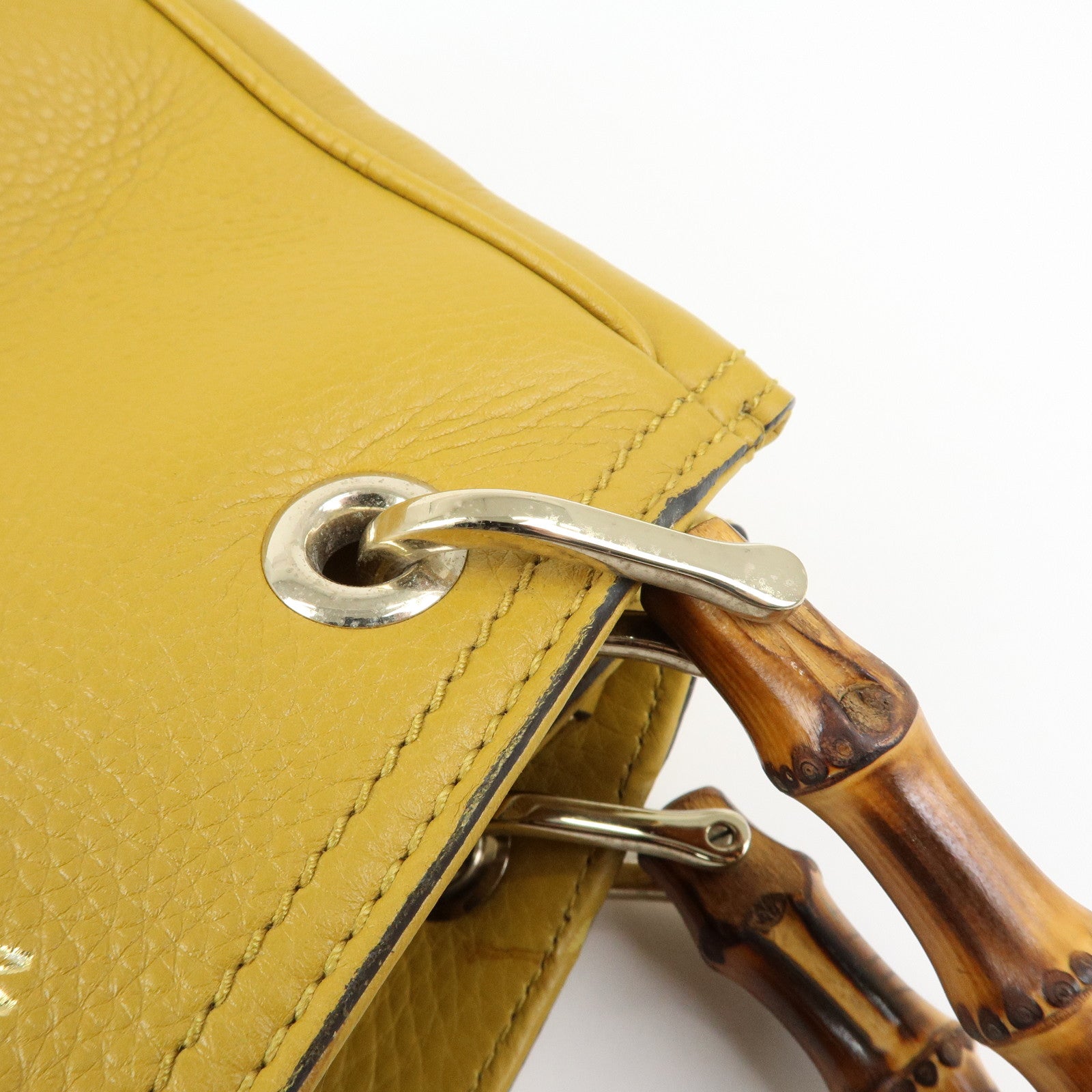 GUCCI Bamboo Leather 2Way Bag GUCCI 50years in Japan Mustard 336032