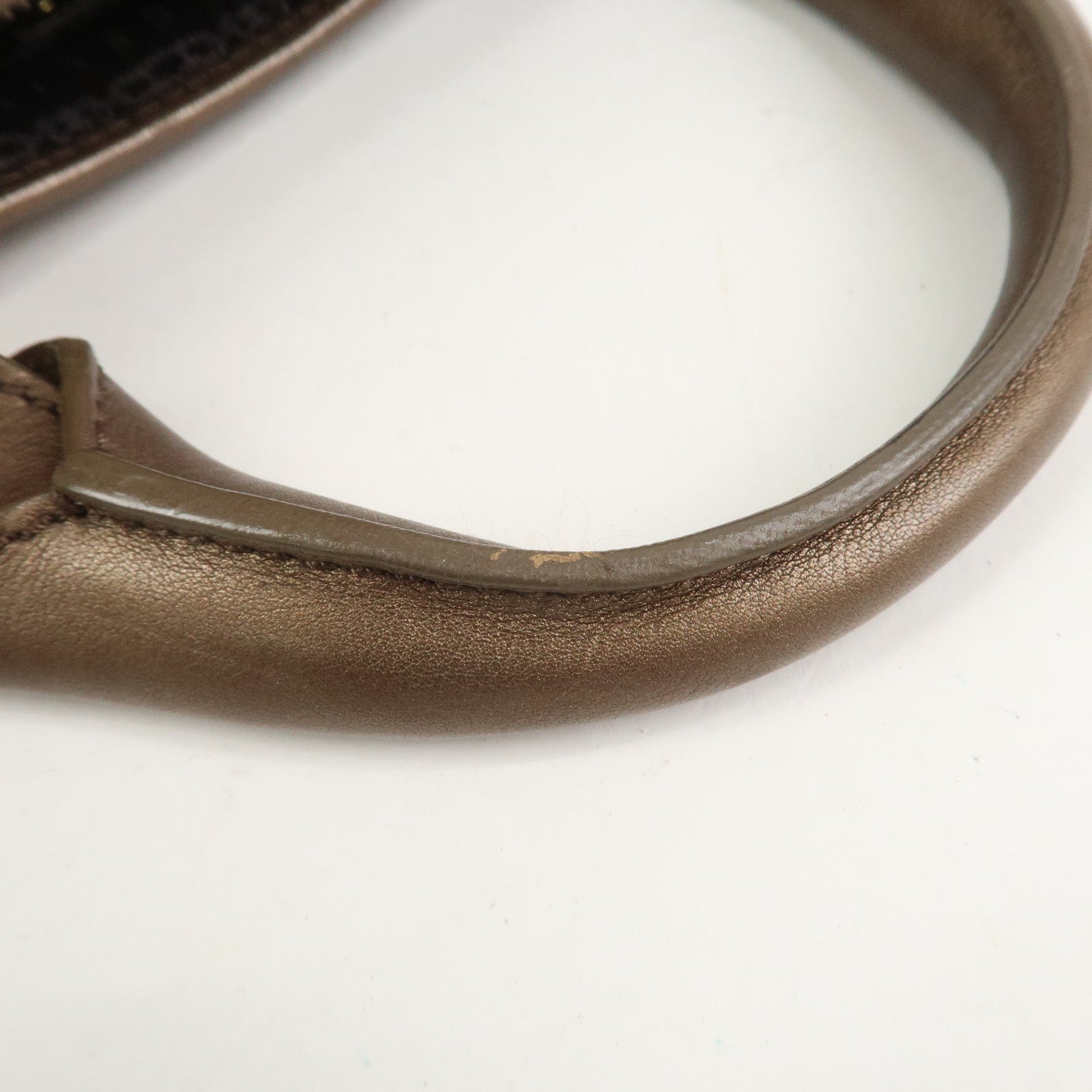 CELINE C Macadam Suede Leather Boogie Bag Hand Bag Beige Brown