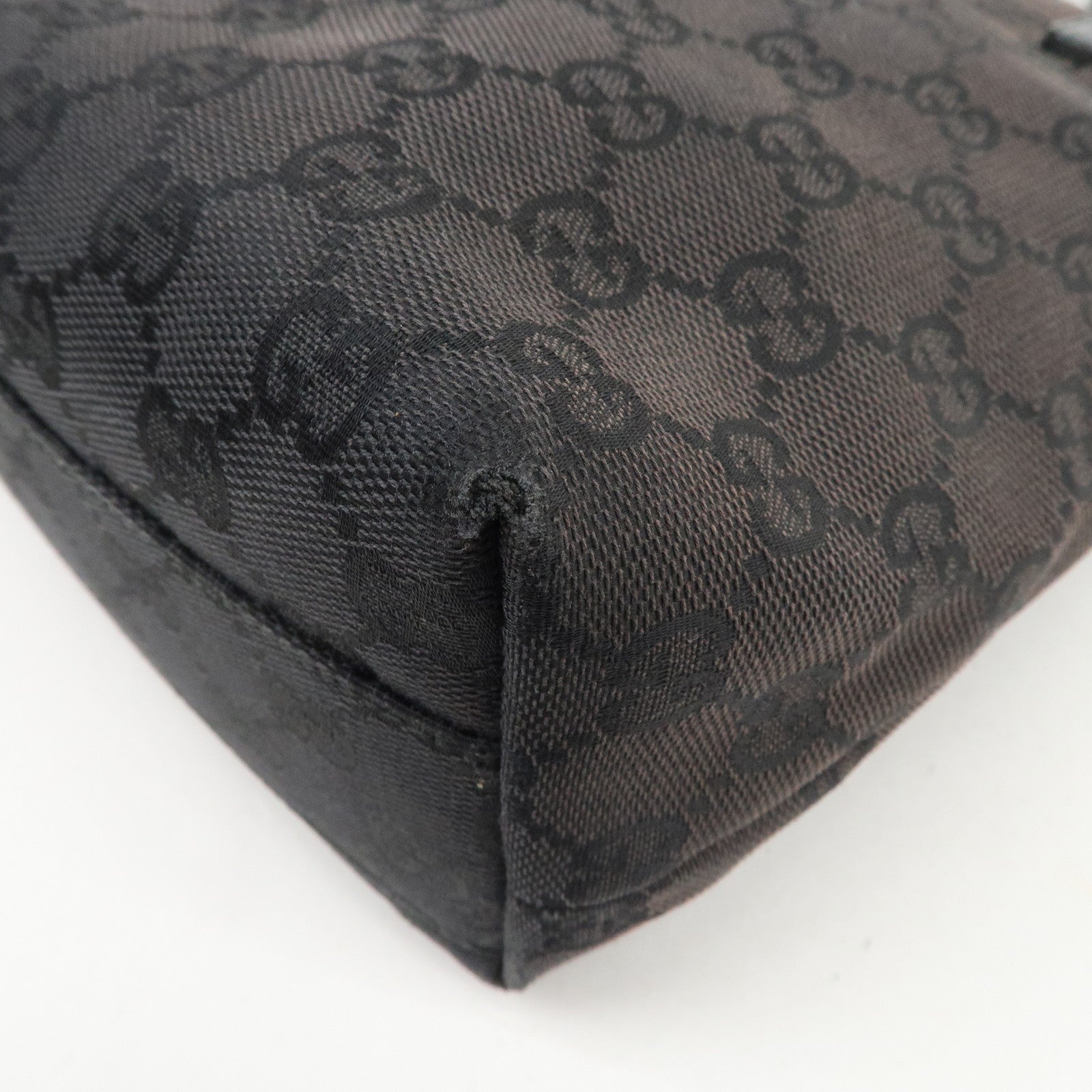 GUCCI GG Canvas Leather Hand Bag Shoulder Bag Dark Brown 002・1075