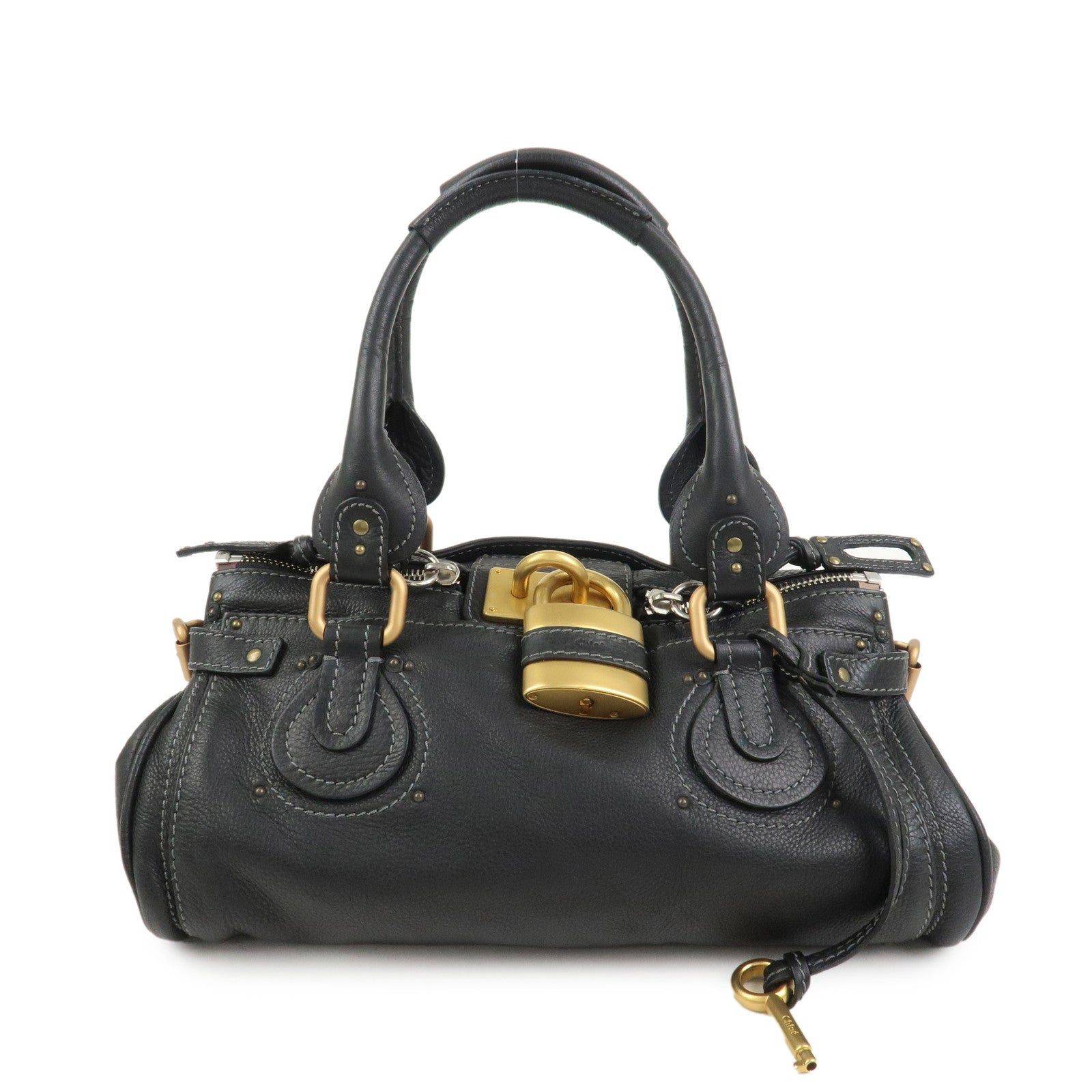 Chloe Paddington Medium Leather Shoulder Bag Hand Bag Black