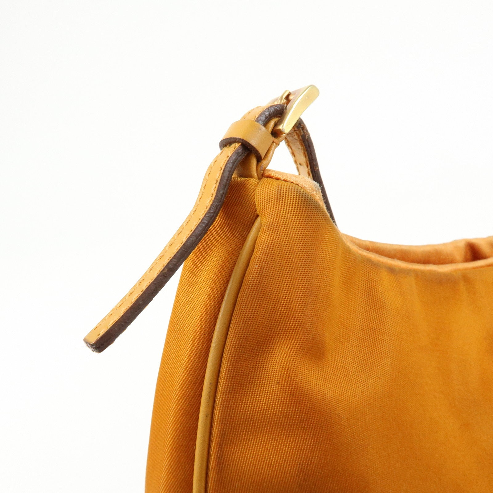 PRADA Triangle Logo Re‑Nylon Leather Hand Bag Shoulder Bag Orange