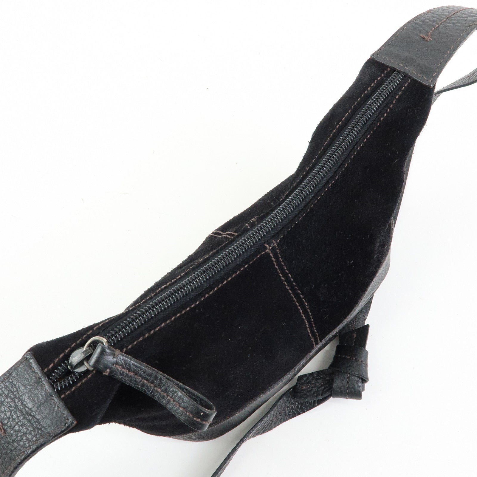 MIU MIU Suede Leather Shoulder Bag Crossbody Bag Black