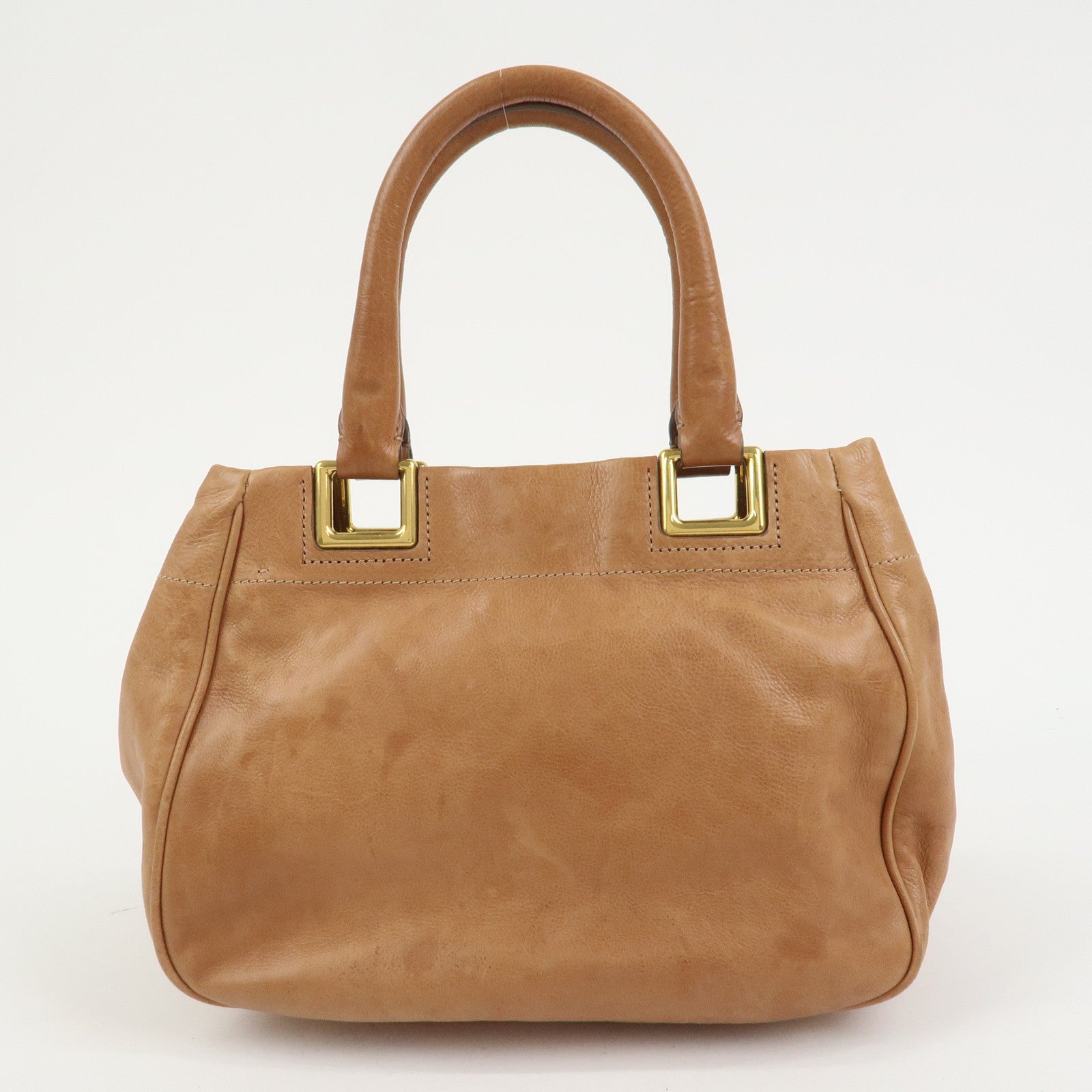 PRADA Ribbon Leather 2WAY Bag Hand Bag Shoulder Bag Brown BN2245