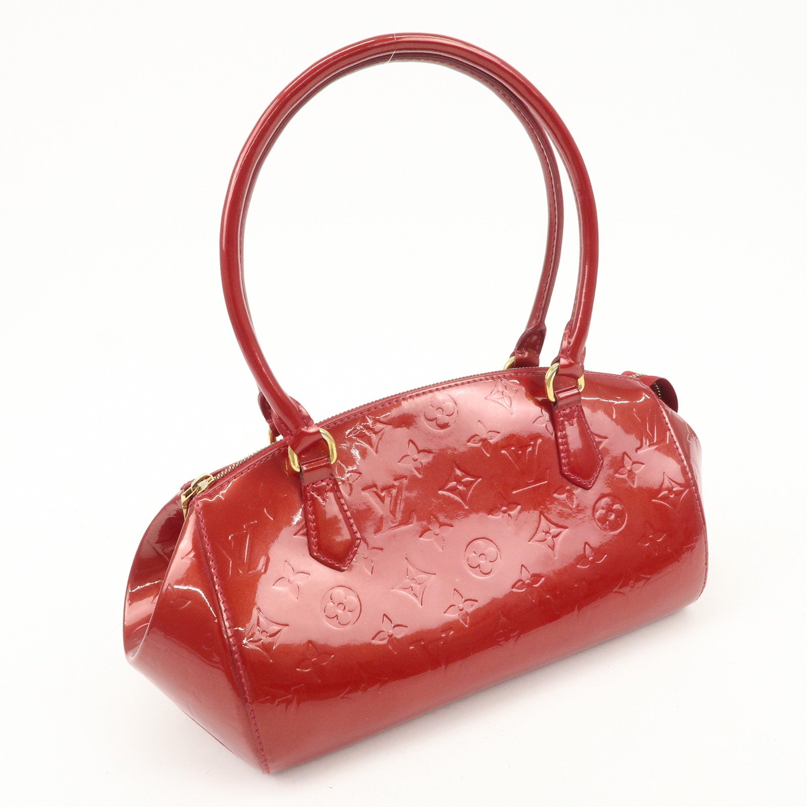 Louis Vuitton Monogram Vernis Sherwood PM Hand Bag Pomme d'Amour VI0131 Used