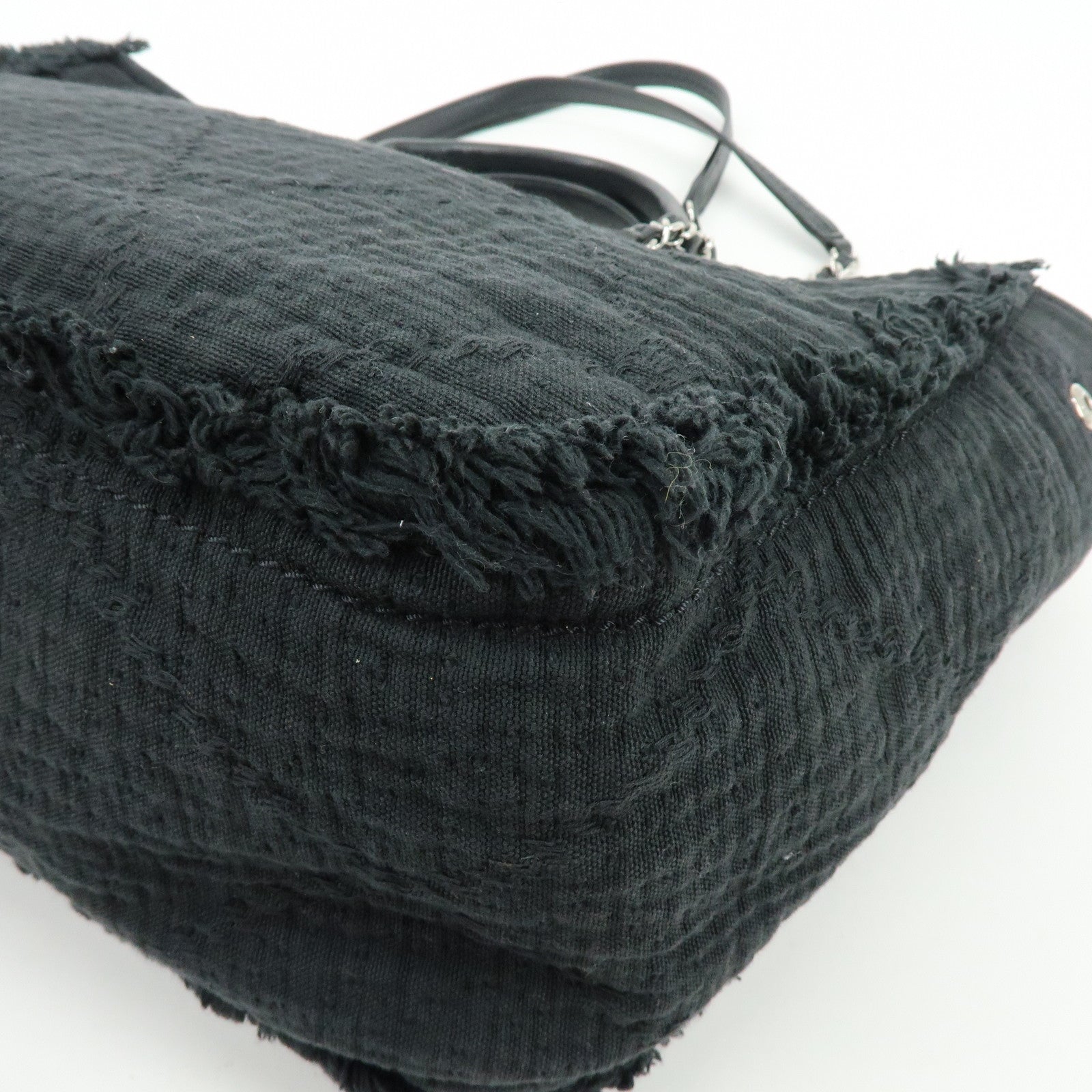 CHANEL COCO Mark Canvas Leather Chain Shoulder Bag Tote Bag A57180