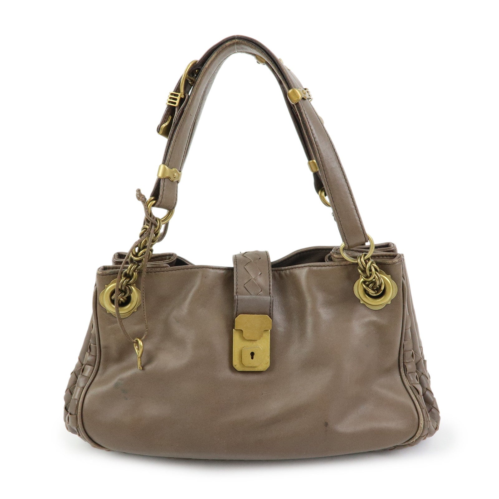 BOTTEGA VENETA Intrecciato Leather Hand Shoulder Bag Brown 162114