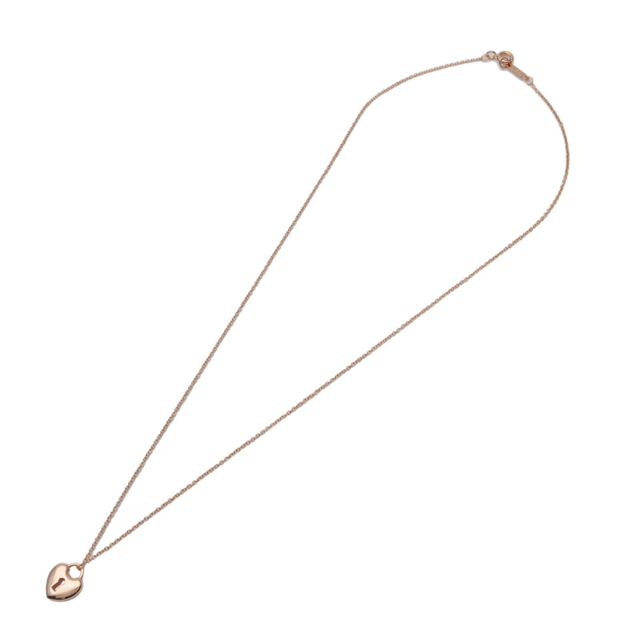 Tiffany & Co Heart Lock Necklace K18 750PG Rose Gold