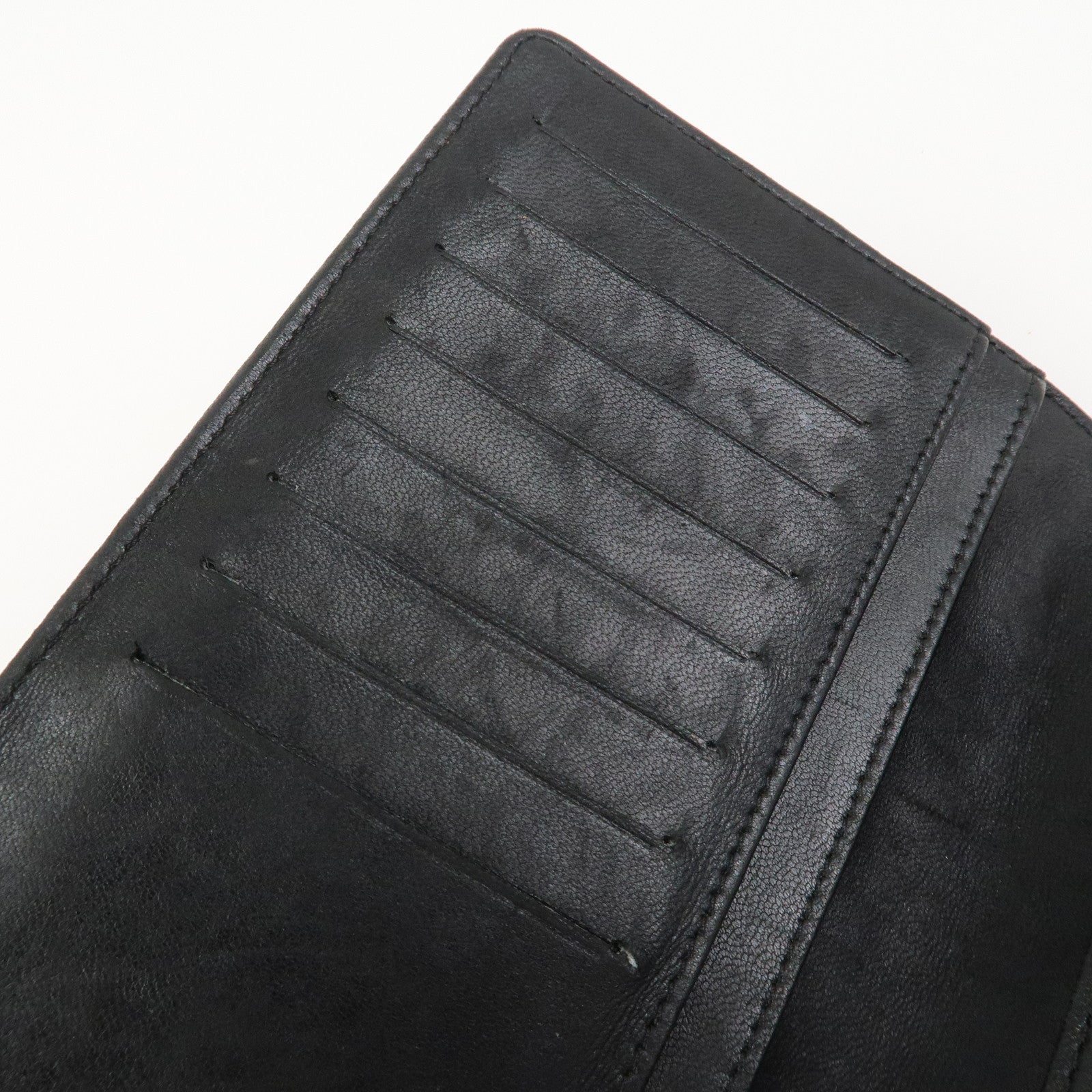 CHANEL Icon Line Patent Leather Bi-fold Long Wallet Black A37151